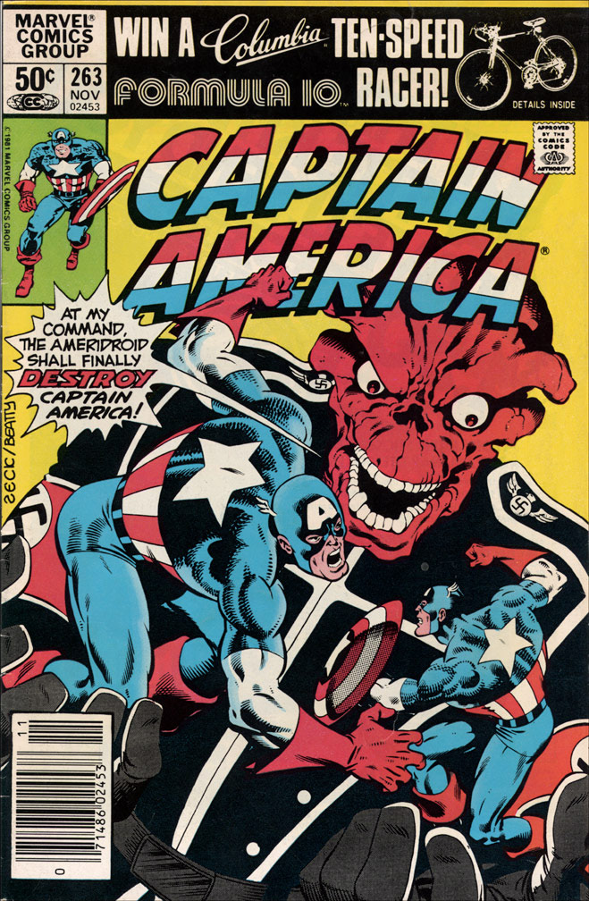 CAPTAIN AMERICA: Issue 263 November 1981 - COVER: Mike Zeck (pencils) John Beatty (inks) INTERIOR: Mike Zeck (pencils) Quickdraw Studios (inks)