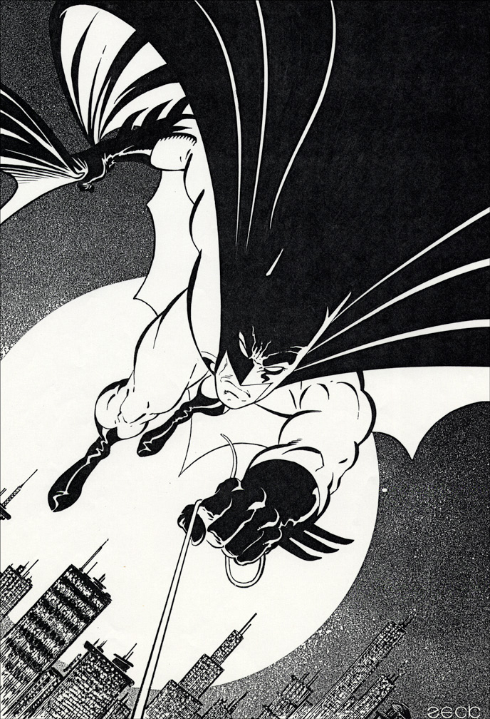 DETECTIVE COMICS 600, interior pinup art by Mike Zeck (pencils / inks)