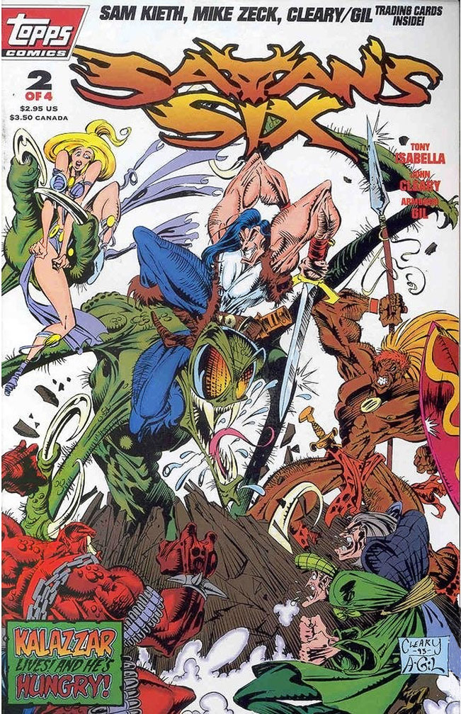 SATAN'S SIX 2, May, 1993. This was a bagged edition containing the comic and 3 Topps character trading cards. I penciled and inked the Hard Luck Harrigan card.