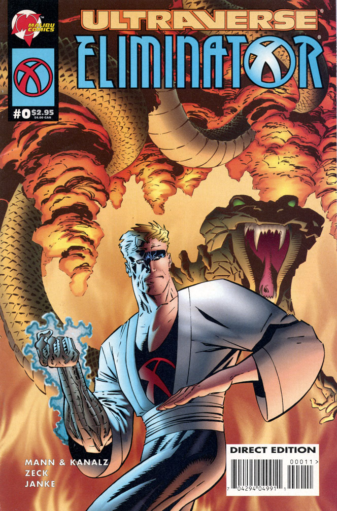 ELIMINATOR 0, April, 1995. COVER: Mike Zeck (pencils) / Bob Smith (inks) INTERIOR: Mike Zeck (pencils) / Dennis Janke (inks)
