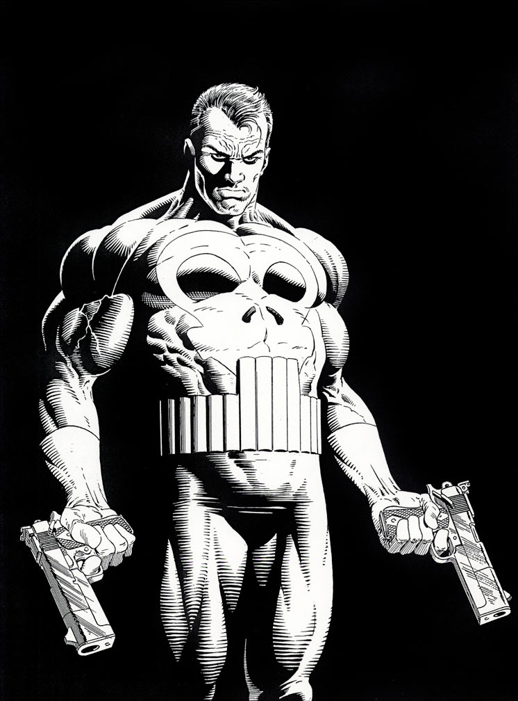 THE PUNISHER Graphic Novel (hardcover edition). Black and white cover art by Mike Zeck (pencils / inks)
