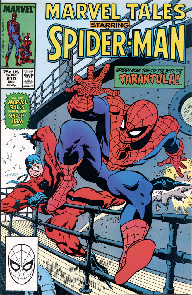 MARVEL TALES, Vol 1 Number 210, April, 1988 issue. COVER by Mike Zeck (pencils / inks)
