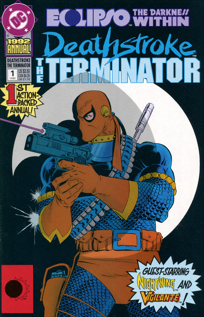 DEATHSTROKE THE TERMINATOR ANNUAL 1, 1992. COVER: Mike Zeck (pencils / inks)