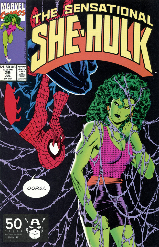 SHE-HULK, Vol 2 Number 29, July 1991 issue. COVER, Mike Zeck (pencils / inks)
