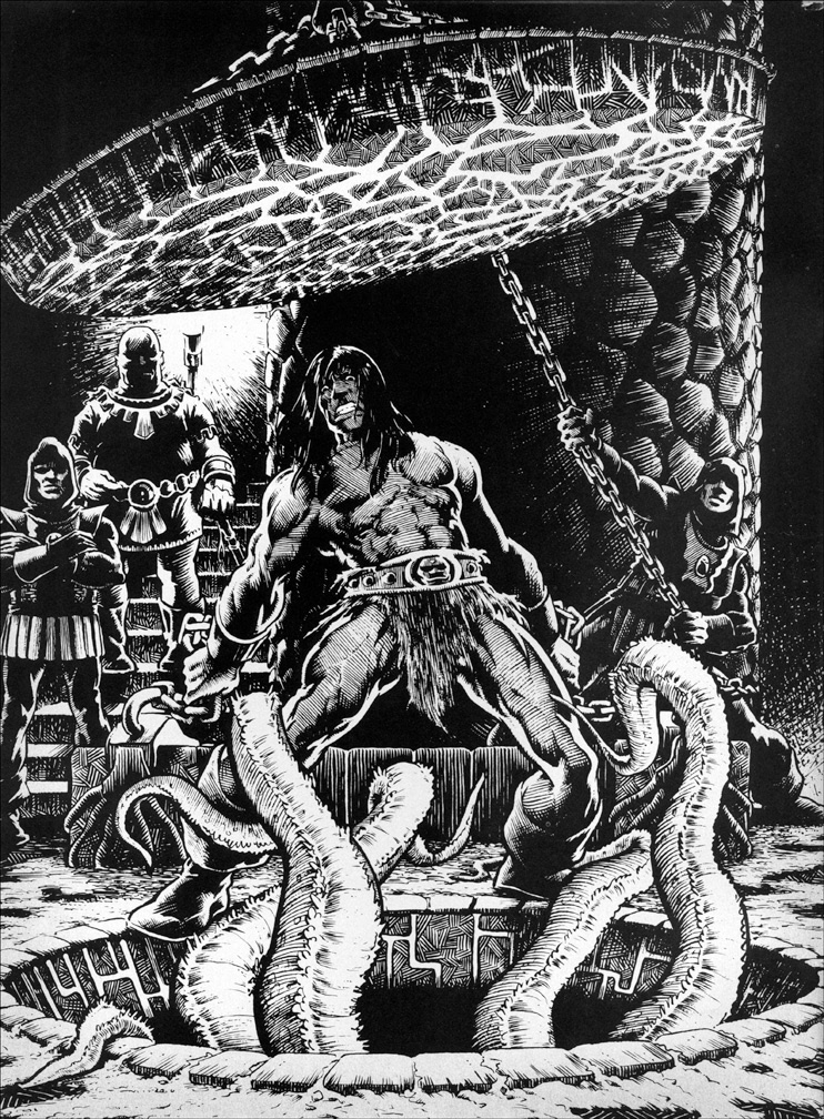 SAVAGE SWORD OF CONAN, Vol 1 Number 15, inside cover llustration by Mike Zeck (pencils / inks)