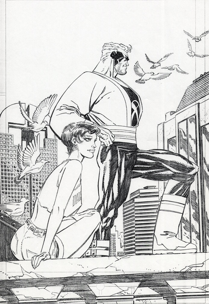 ELIMINATOR and LAQUITA promotional art. Mike Zeck pencils.