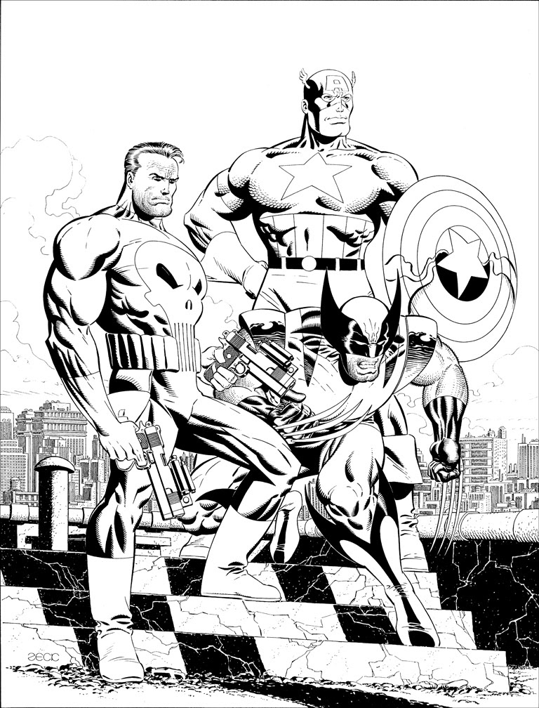 Cover Recreation: X-Men issue 268. Punisher replaces Black Widow. My only recreation of a cover I didn't originally pencil.