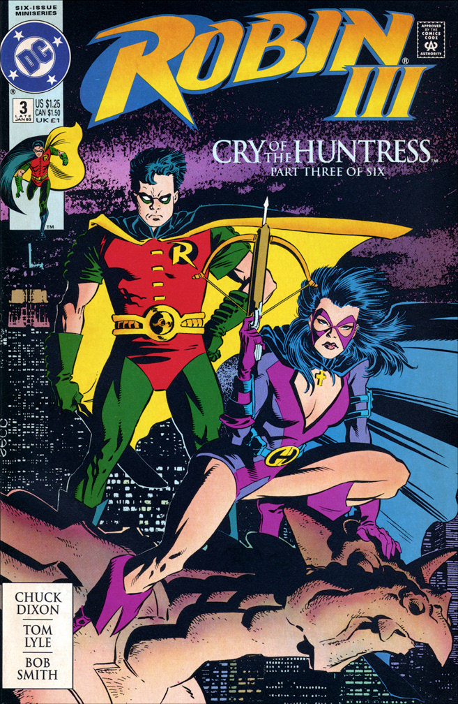 ROBIN 3: CRY OF HUNTRESS 3 of 6, Late January, 1993. COVER: Mike Zeck (pencils / inks)