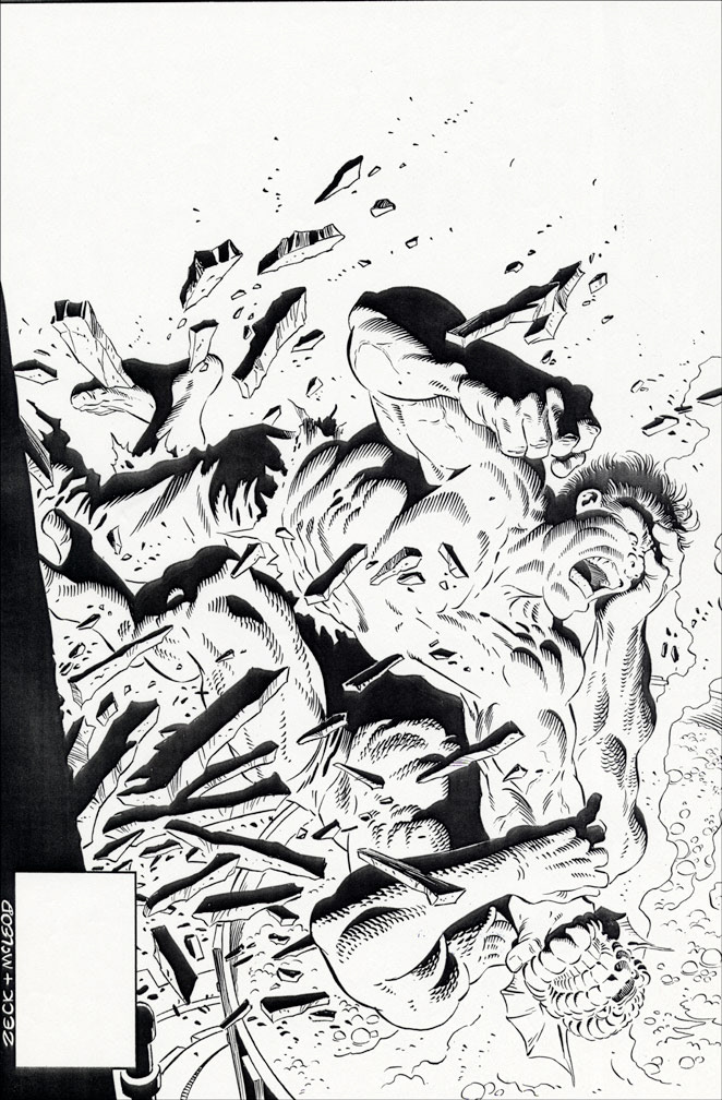 THE INCREDIBLE HULK: ANNUAL 15 Black and white cover art by Zeck (p) McLeod (i)