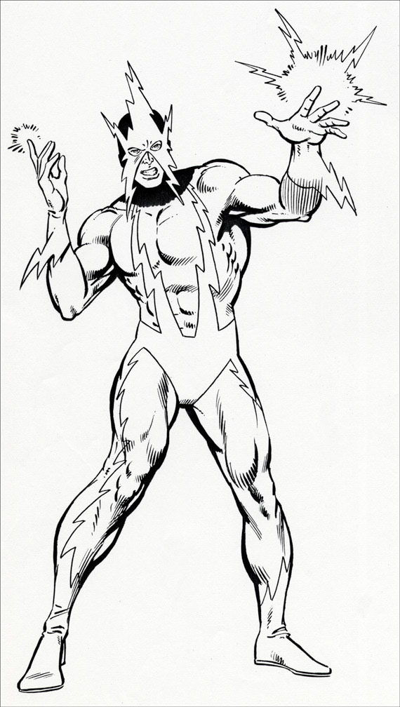 MARVEL UNIVERSE Vol. 1 No. 4, April, 1983, ELECTRO b&w art, Mike Zeck (pencils), Joe Rubinstein (inks)
