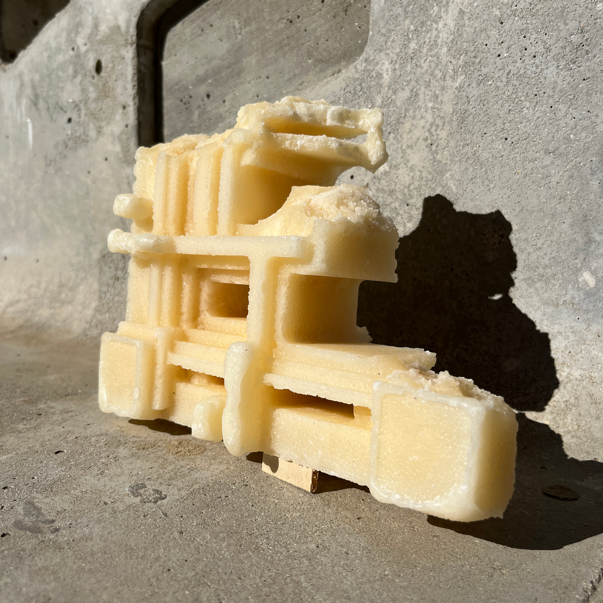 Shattered sugar block