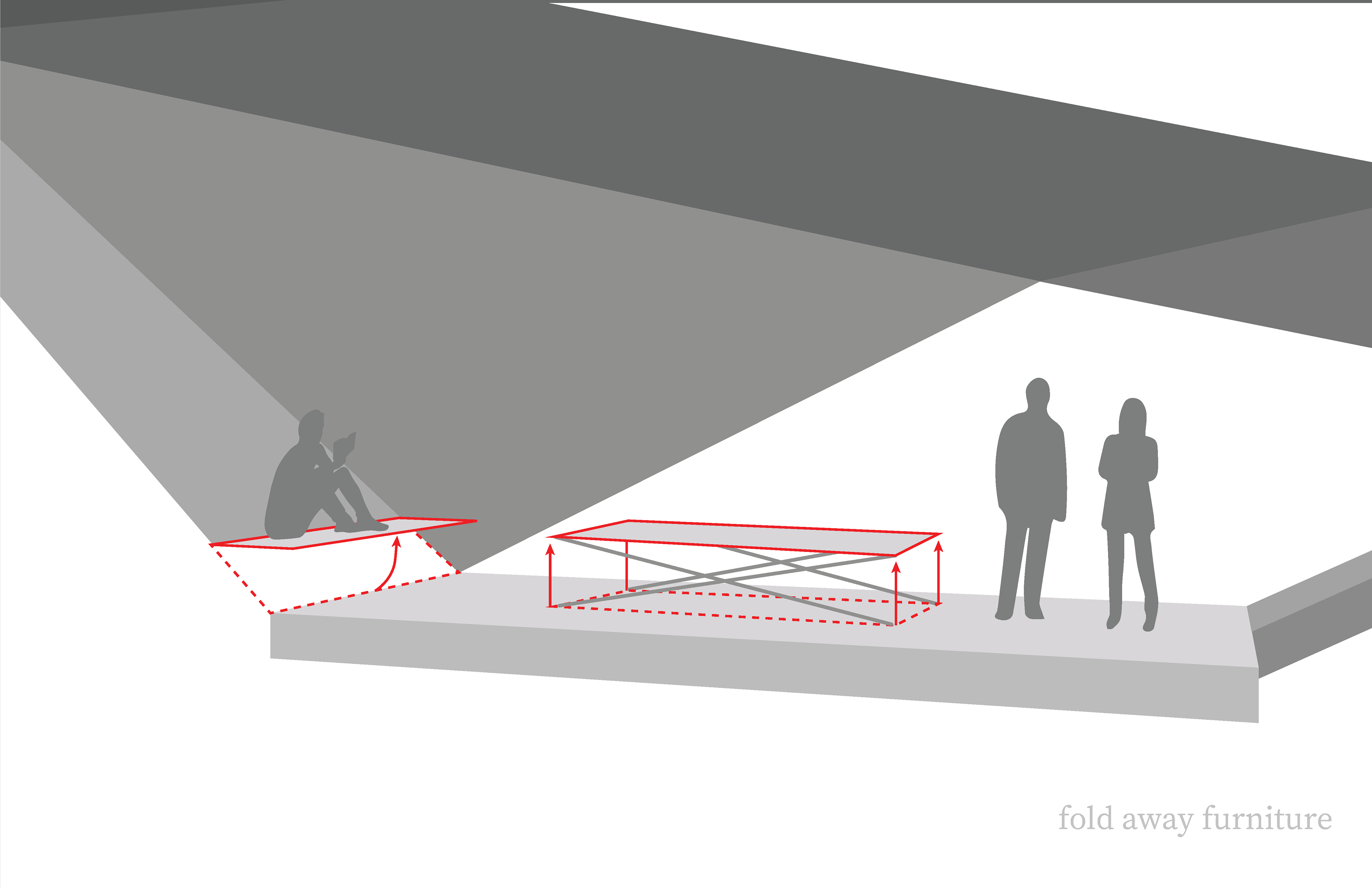 Fold away furniture to promote wheelchair accessibility