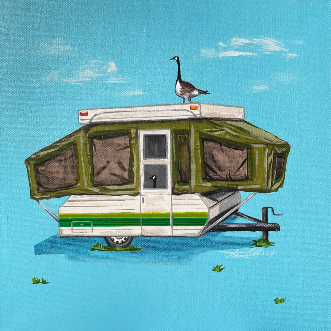 Tent City-Green 12x12"