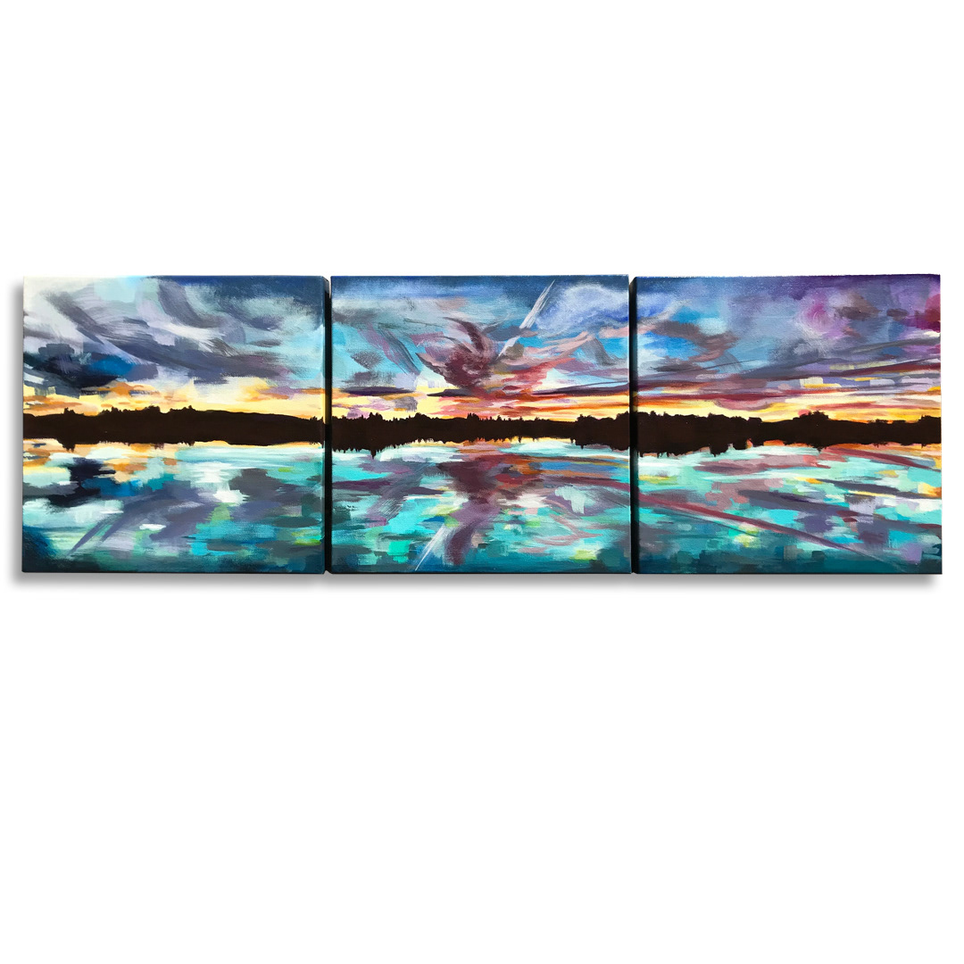 Williams Lake Triptych | 12x12"