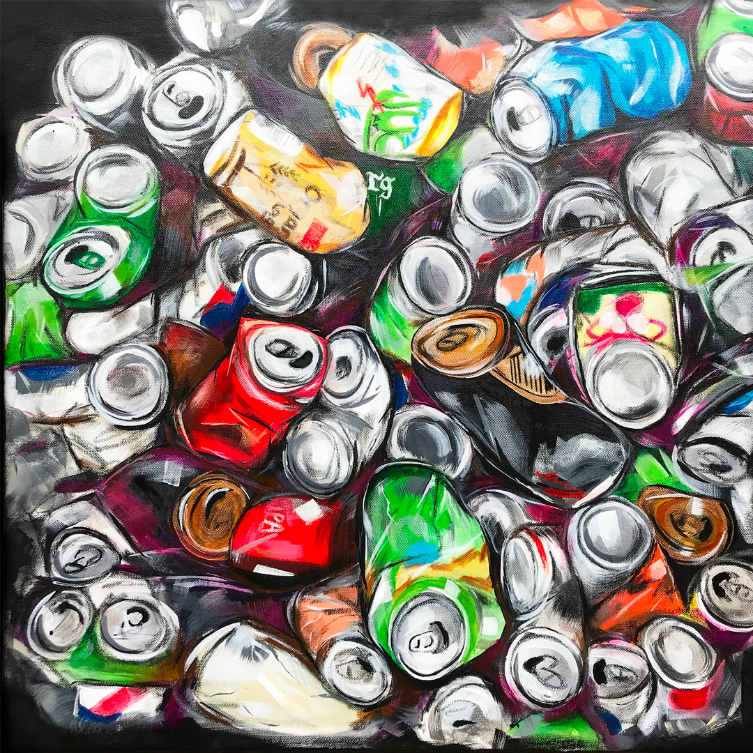 Wobbly Pops No.1 | 22x22" mixed media/acrylic on canvas