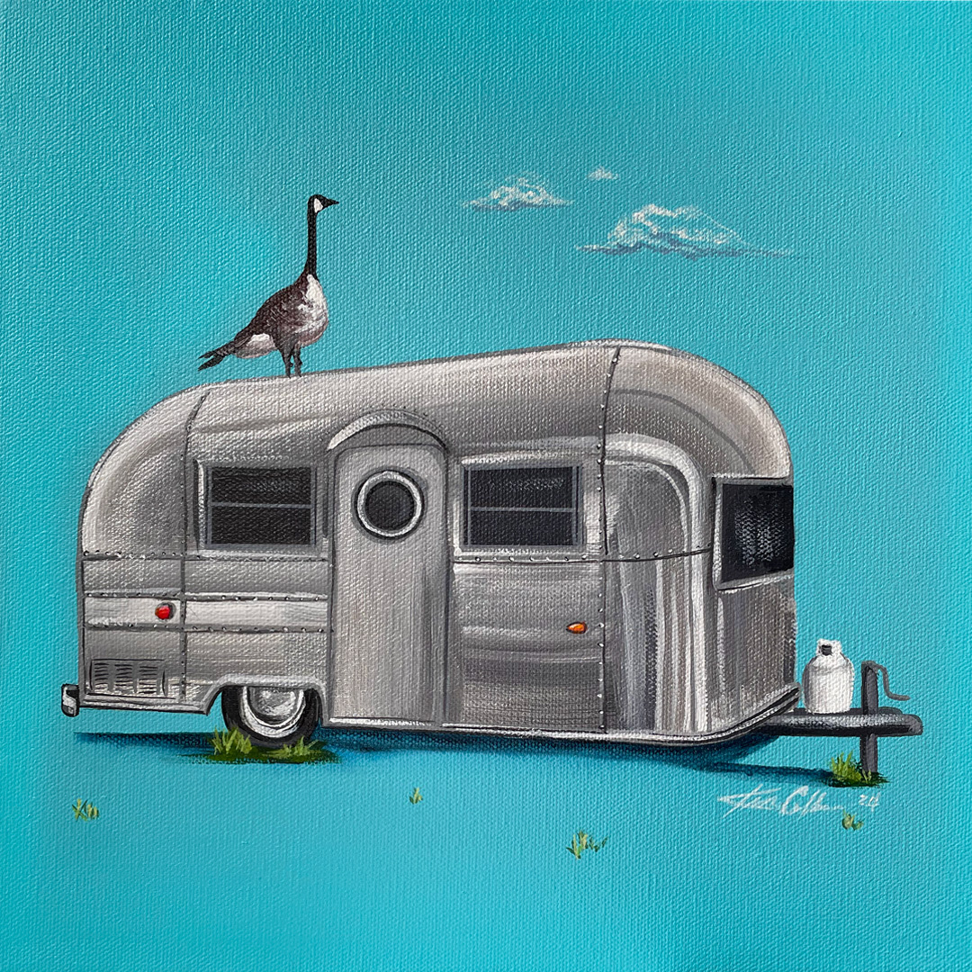 Airstreamed Goose 12x12" [SOLD]