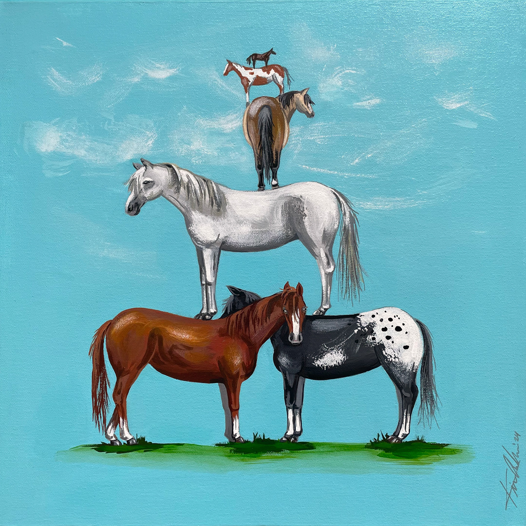 Time to Equine no. 4 | 16x16" acrylic on gallery canvas