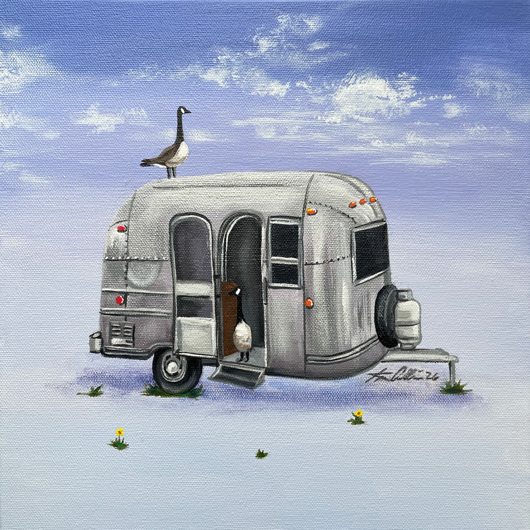 Airstreamed Goose no.2 12x12"