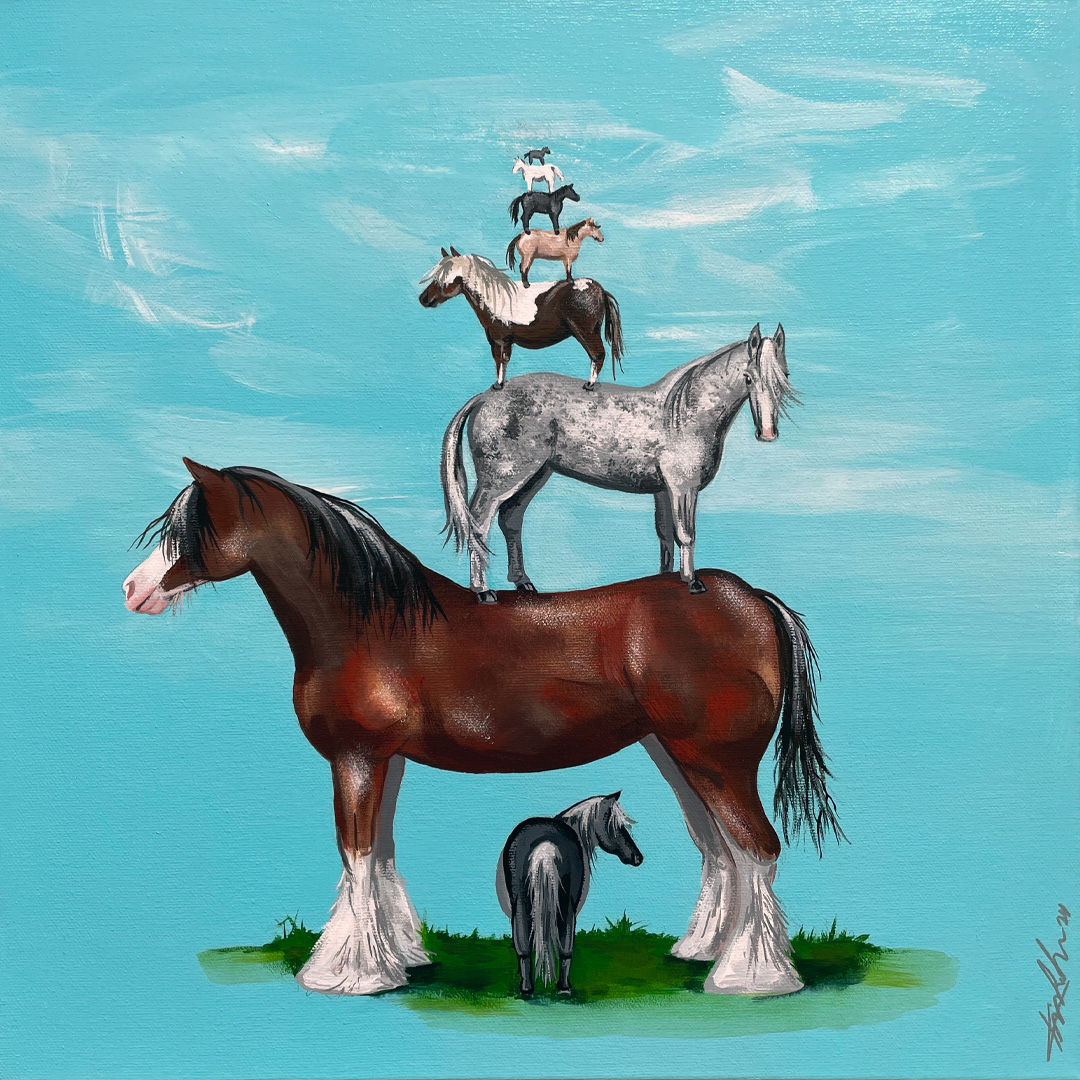 Time to Equine no. 3 | 16x16" acrylic on gallery canvas