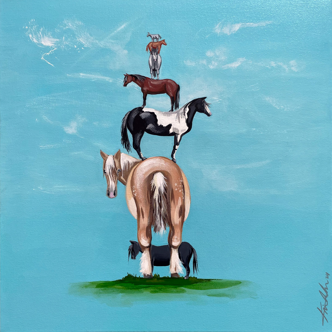 Time to Equine no. 5 | 16x16" acrylic on gallery canvas