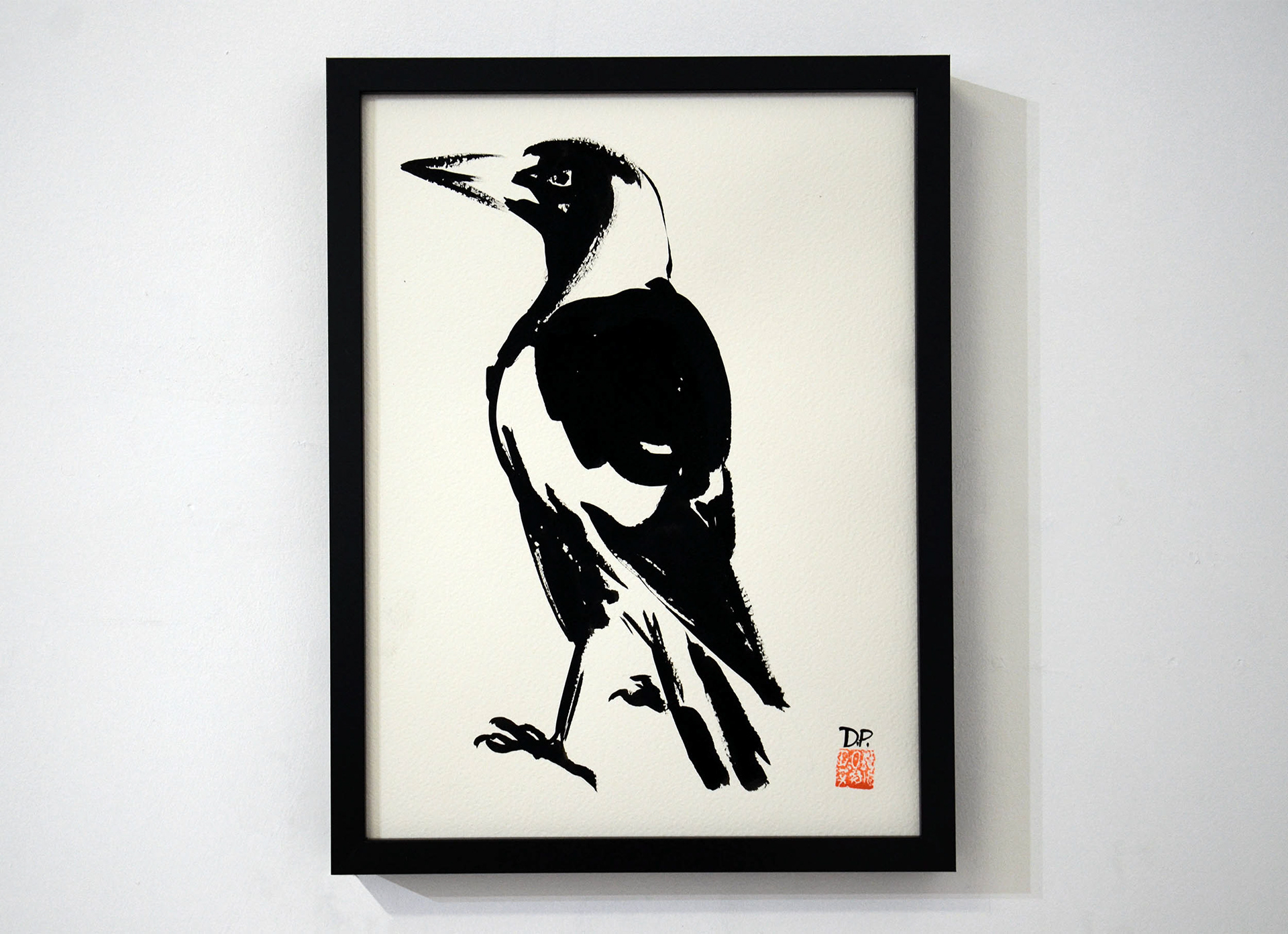 Sumi Ink Magpie 30x40cm