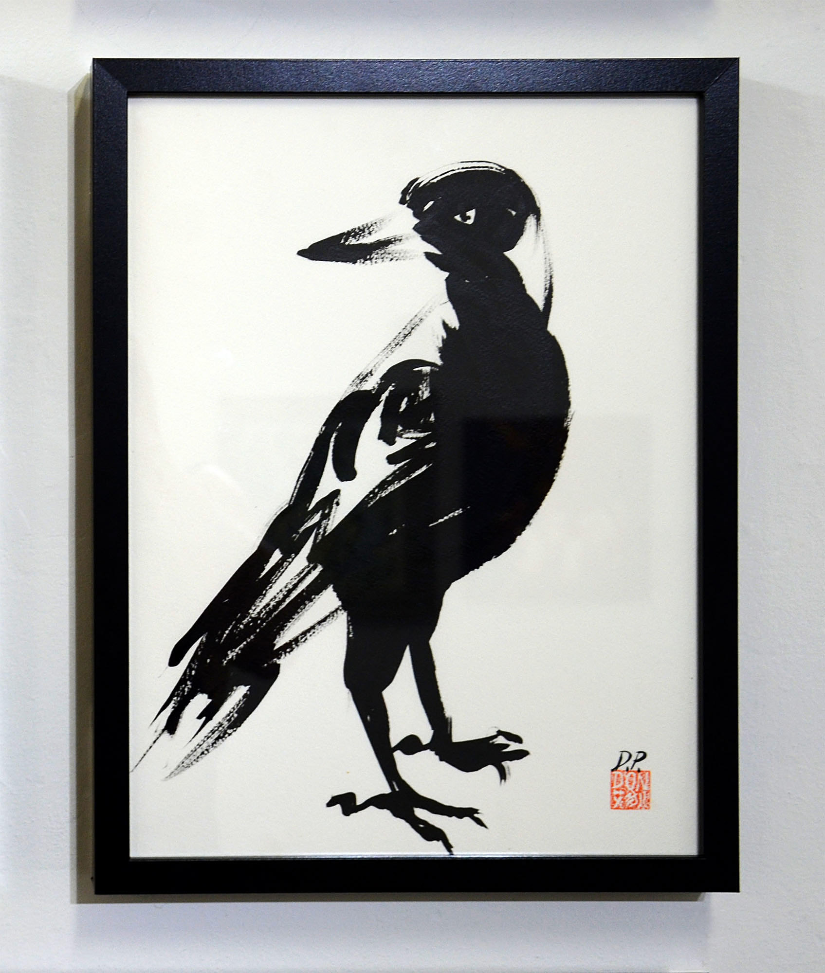 Sumi Ink Magpie 30x40cm