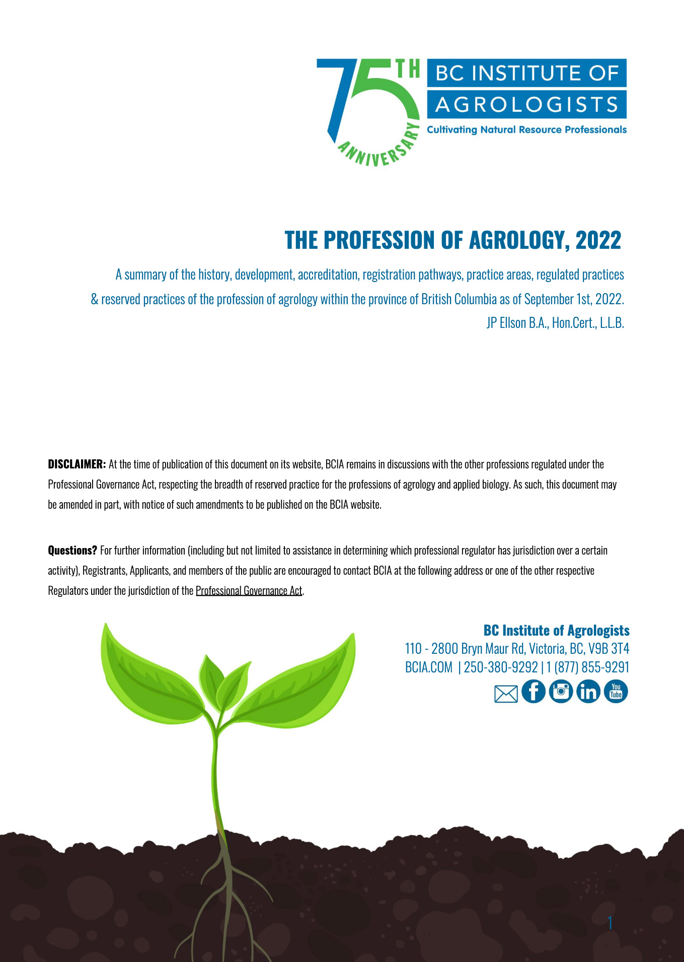 The Profession of Agrology | https://issuu.com/bcia/docs/2022-09-23-the-profession-of-agrology