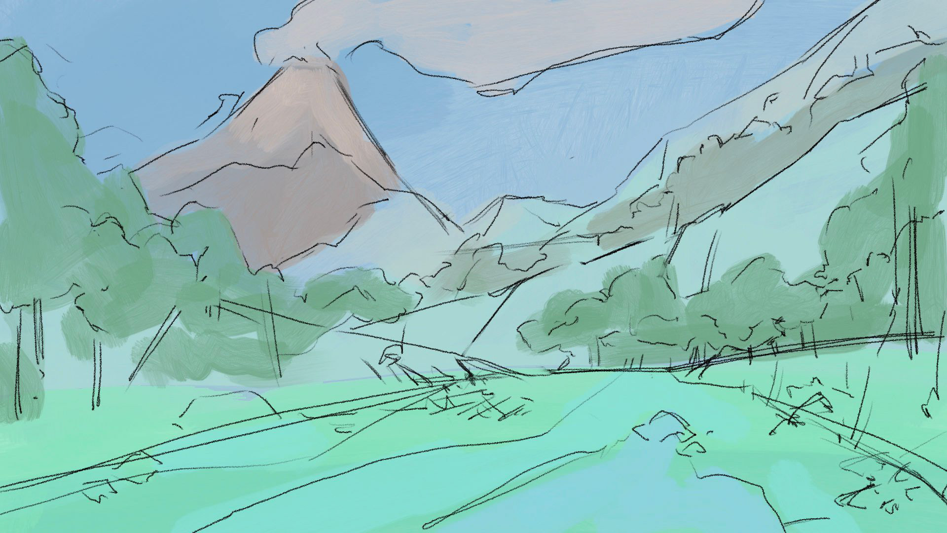 The concept art of the island