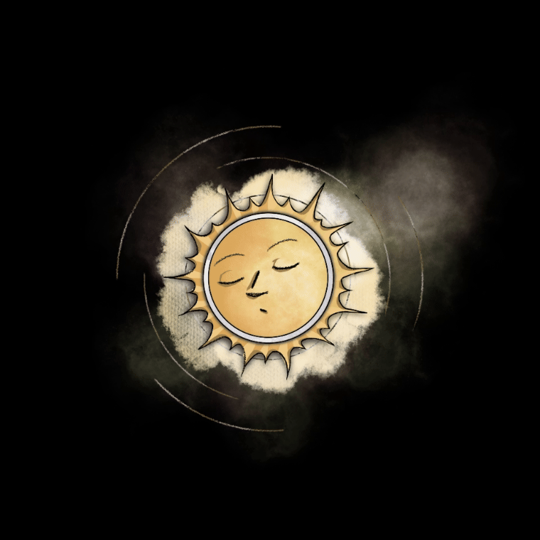 The decos of the sun in animation
