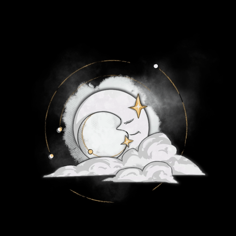 The decos of the moon in animation