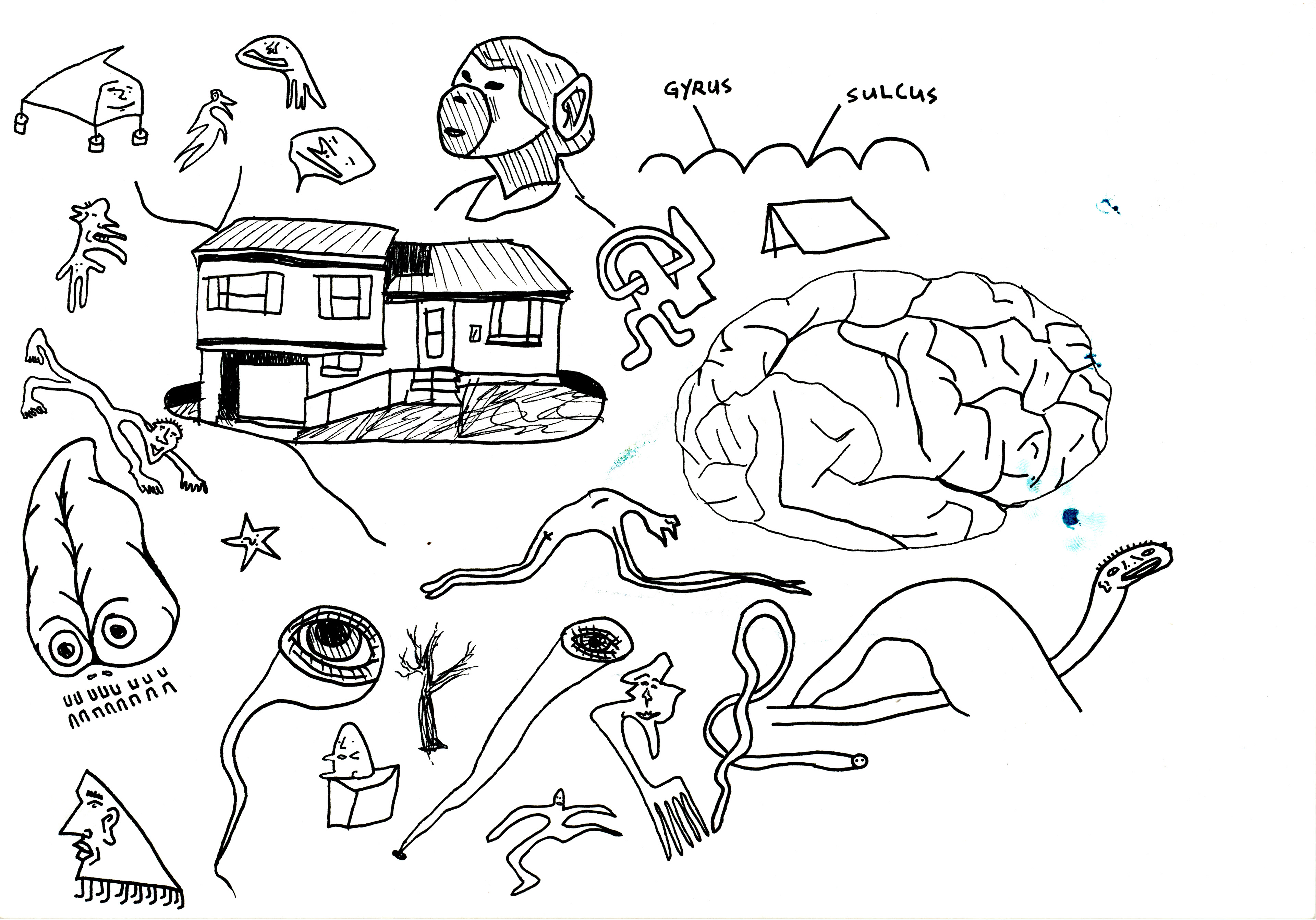 Mind Glyph, ink on paper, 2023