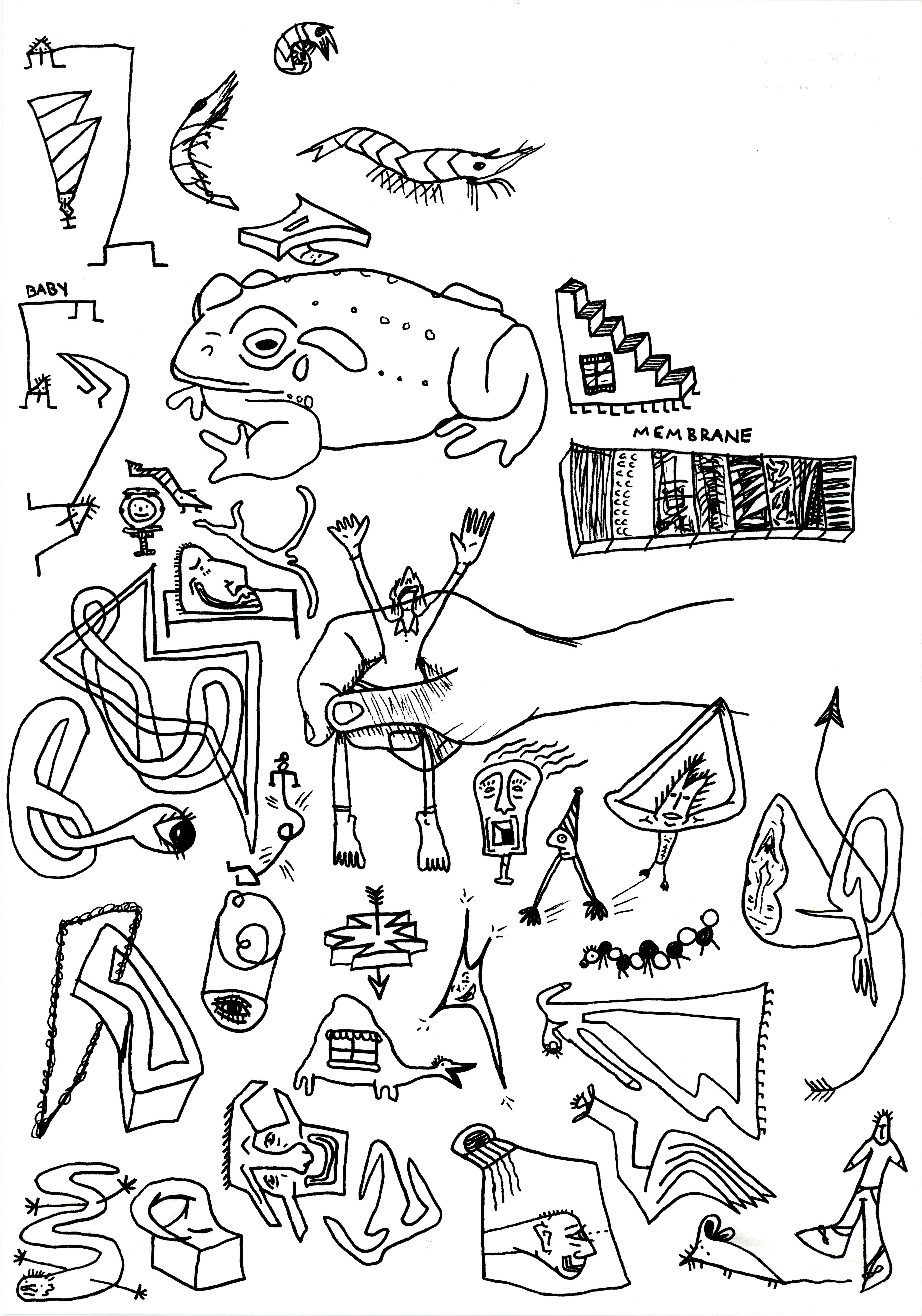Mind Glyph, ink on paper, 2023