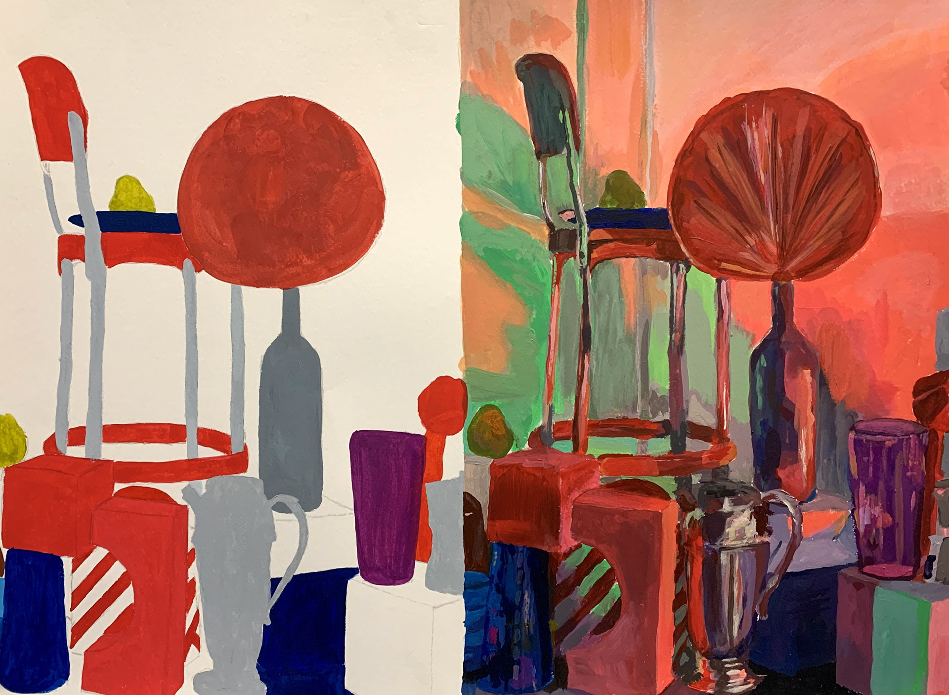 Color Project, acrylic on watercolor paper, Perceptual Studio - ART 2852C - Spring 23 