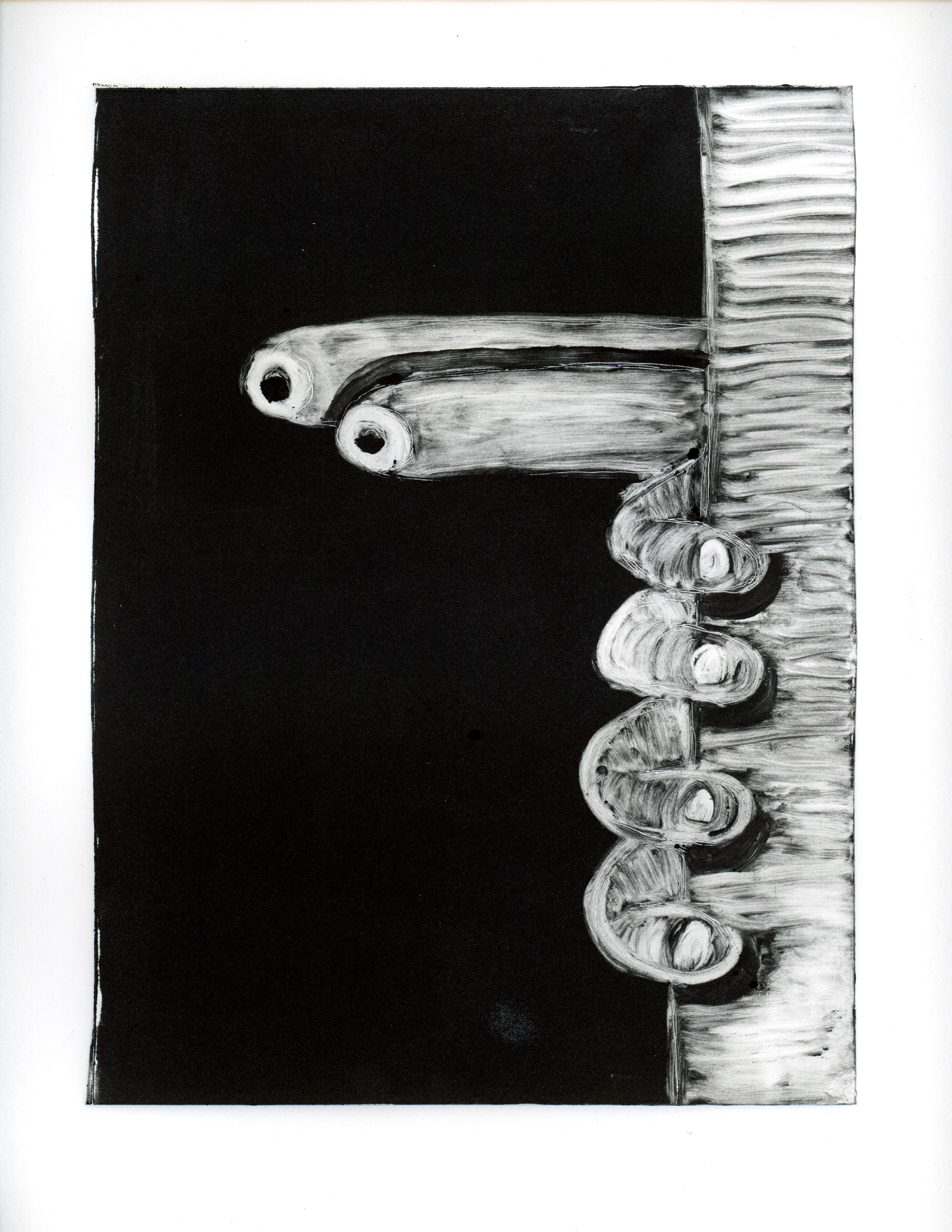 Peeping, monotype, 2021