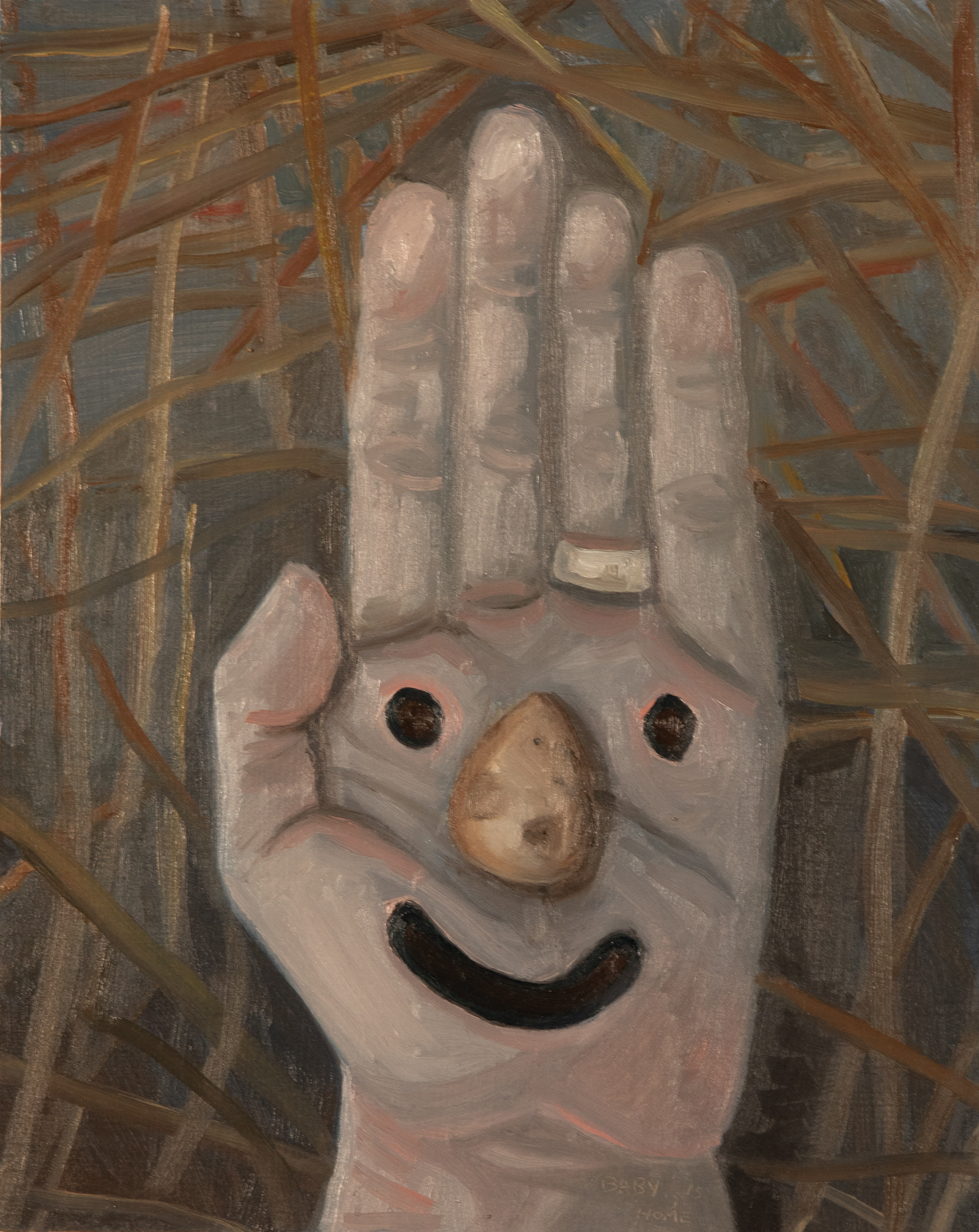 Baby is Home, oil on panel, 2022