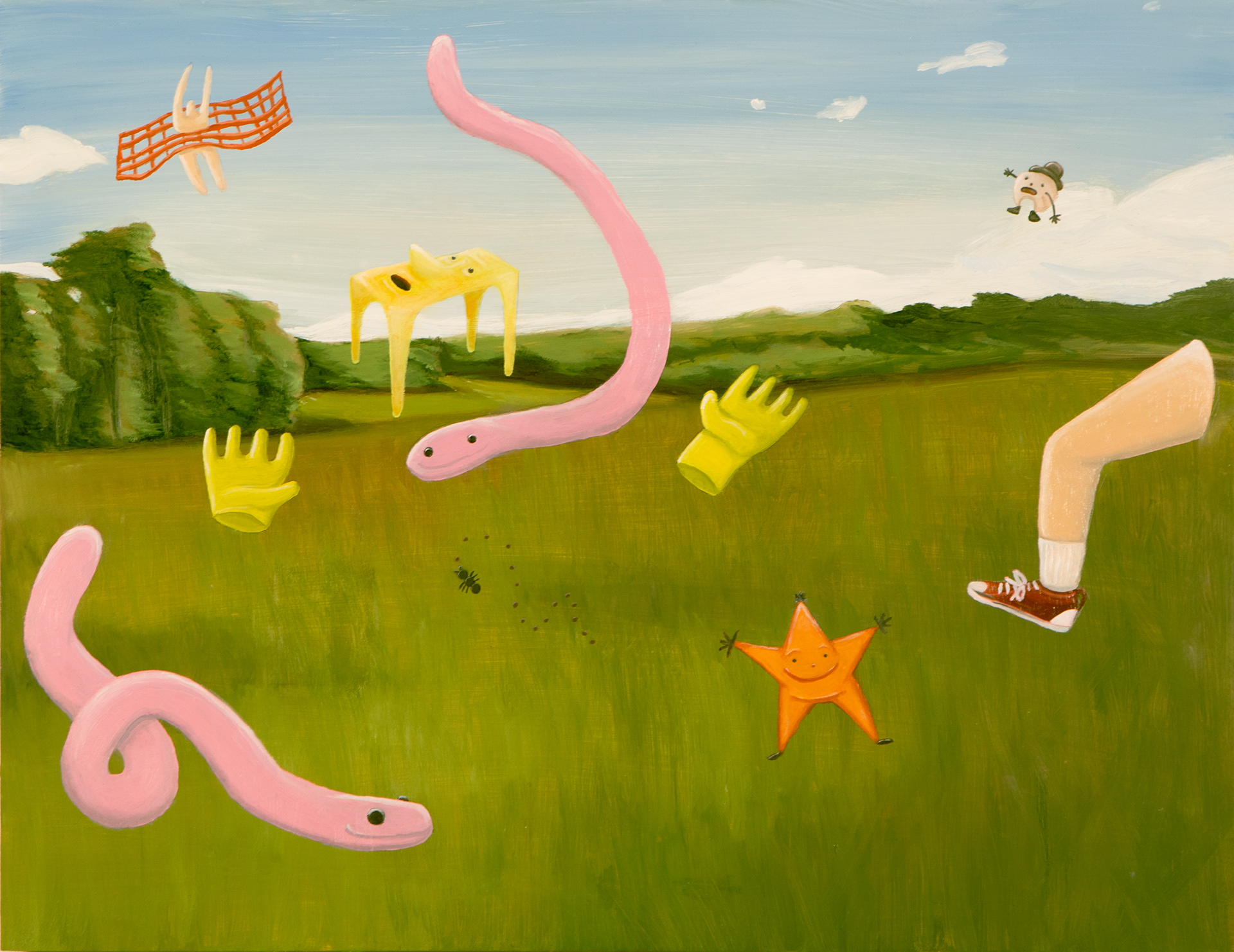 10 Goobers Atop Monkey Mountain, oil on panel, 2023