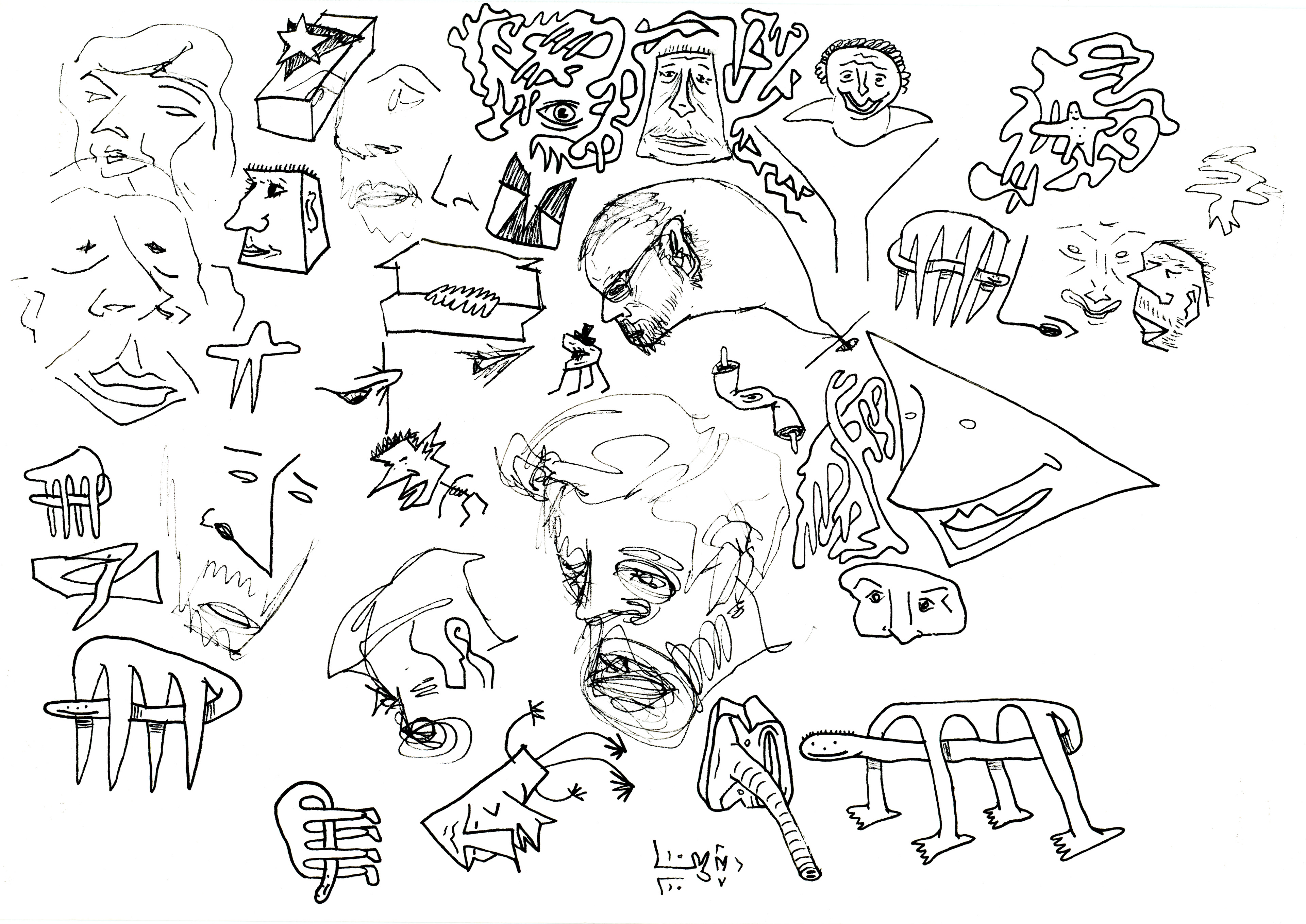 Mind Glyph, ink on paper, 2022