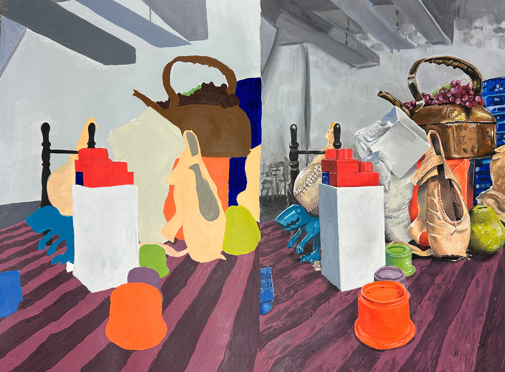 Color Project, acrylic on watercolor paper, Perceptual Studio - ART 2852C - Fall 23 