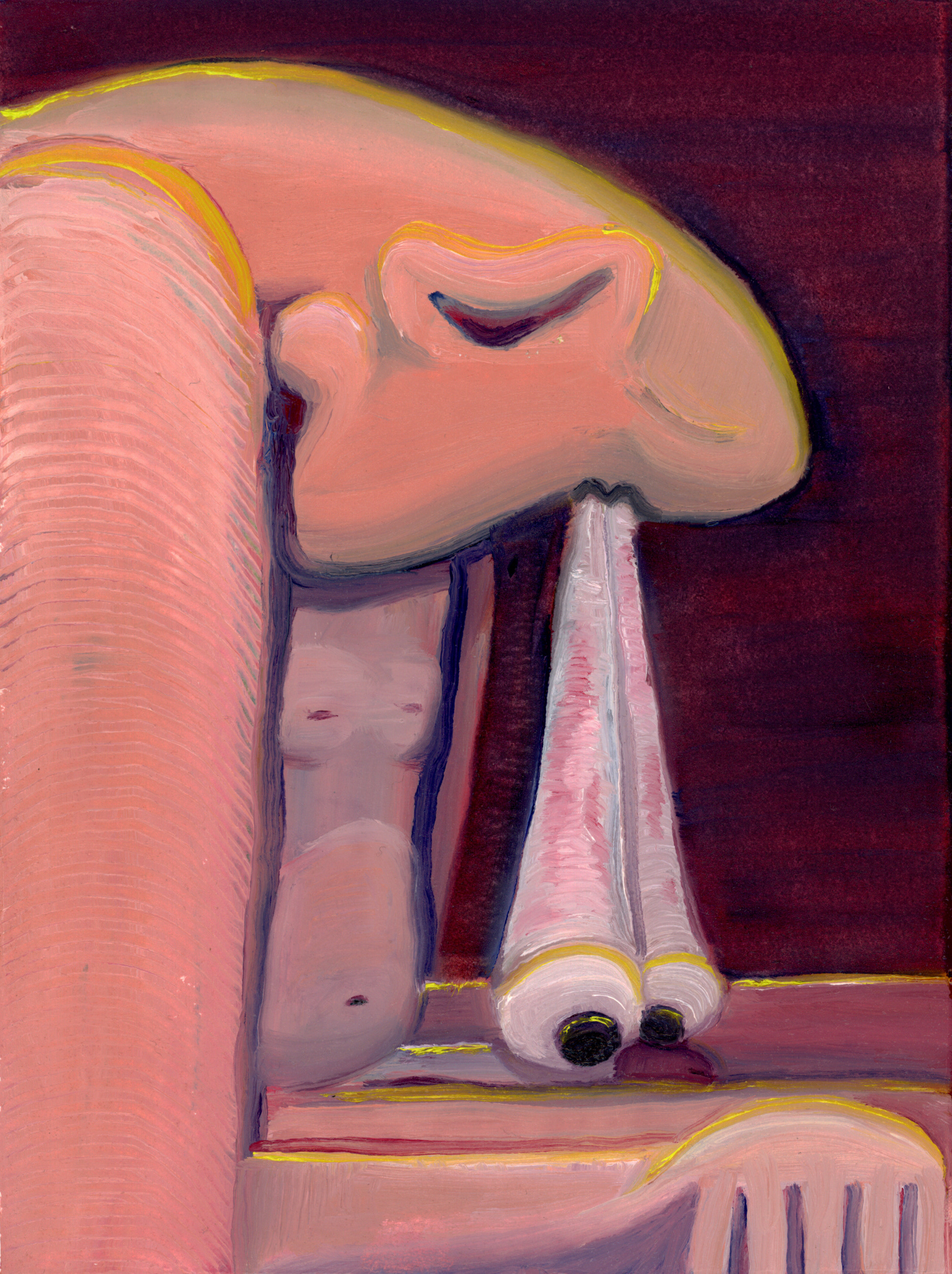 Body Horror 1, oil on paper, 2021