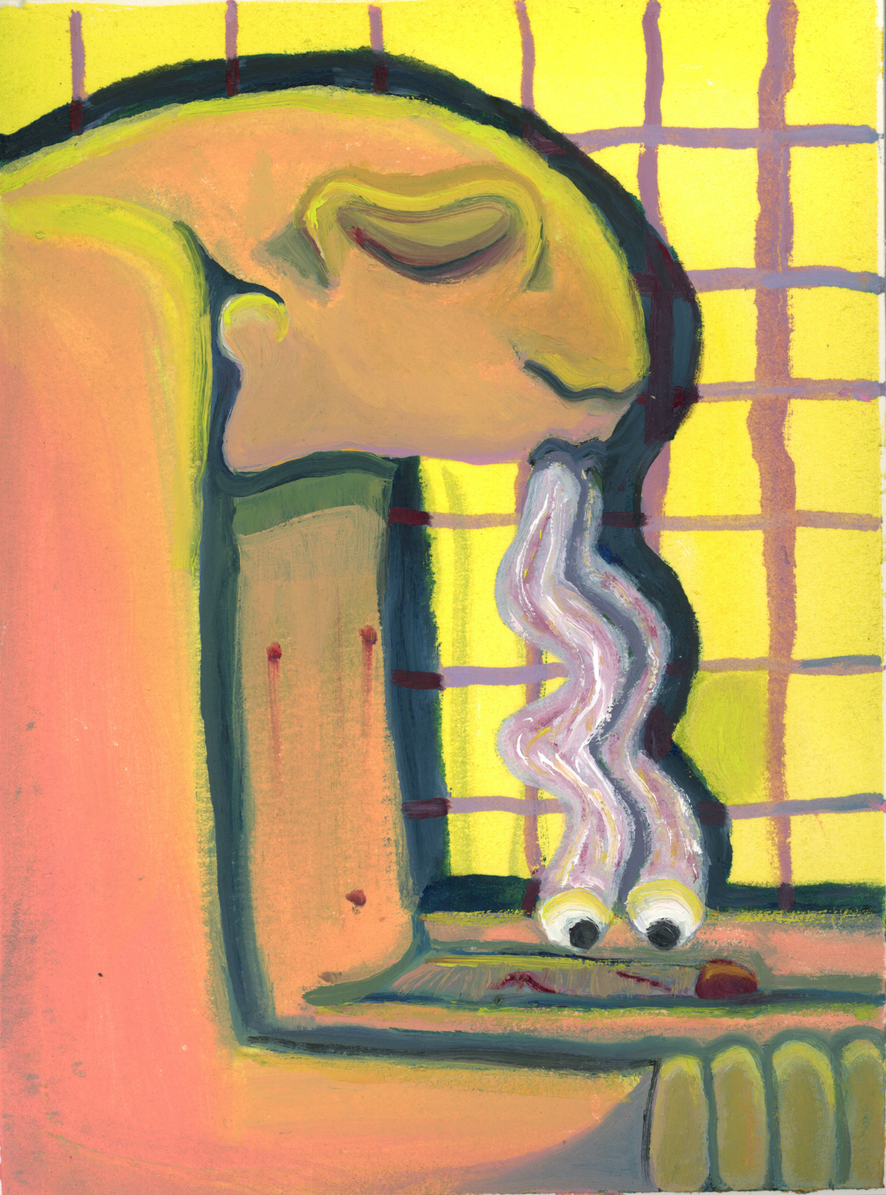 Body Horror 3, oil on paper, 2021