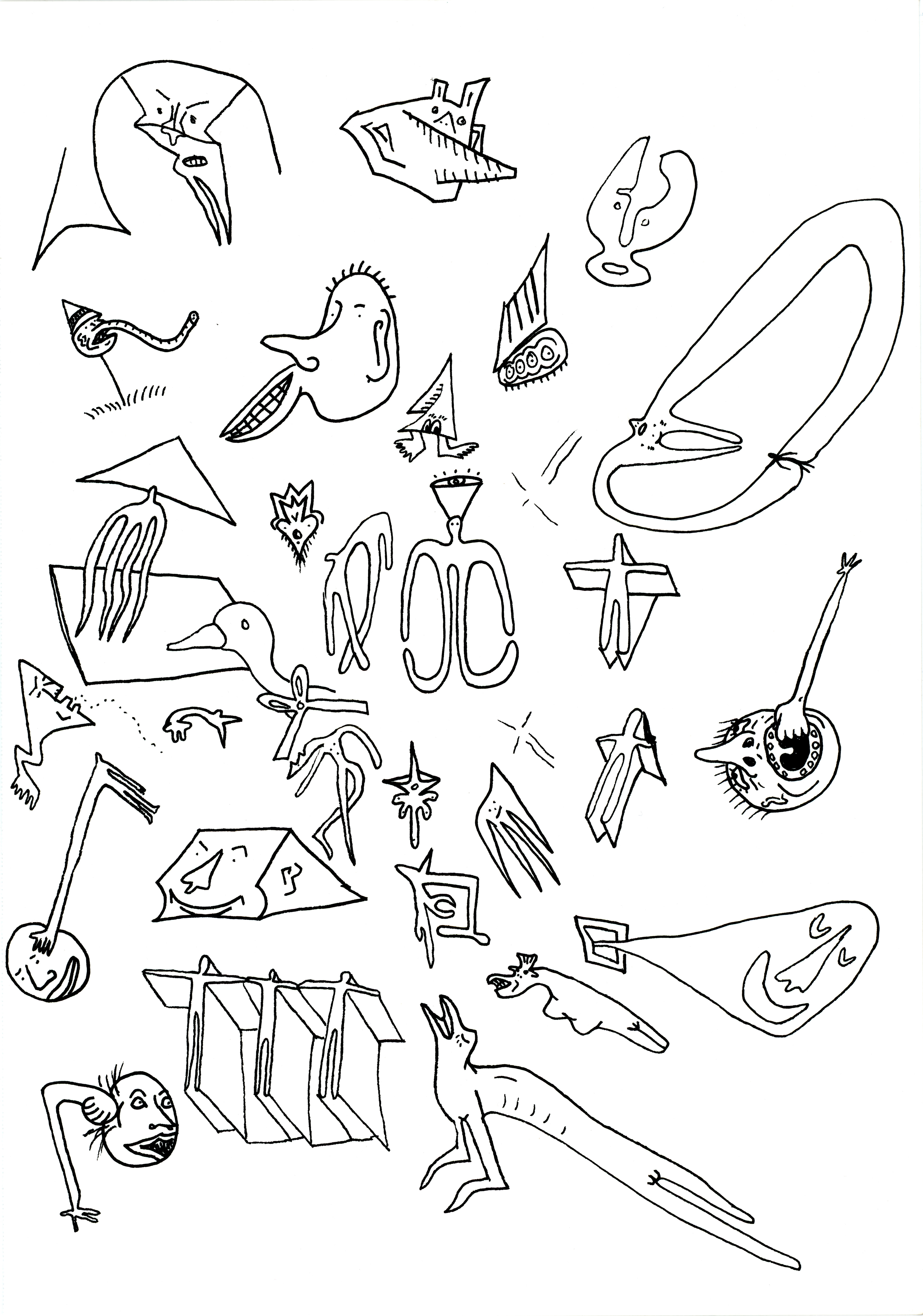 Mind Glyph, ink on paper, 2023