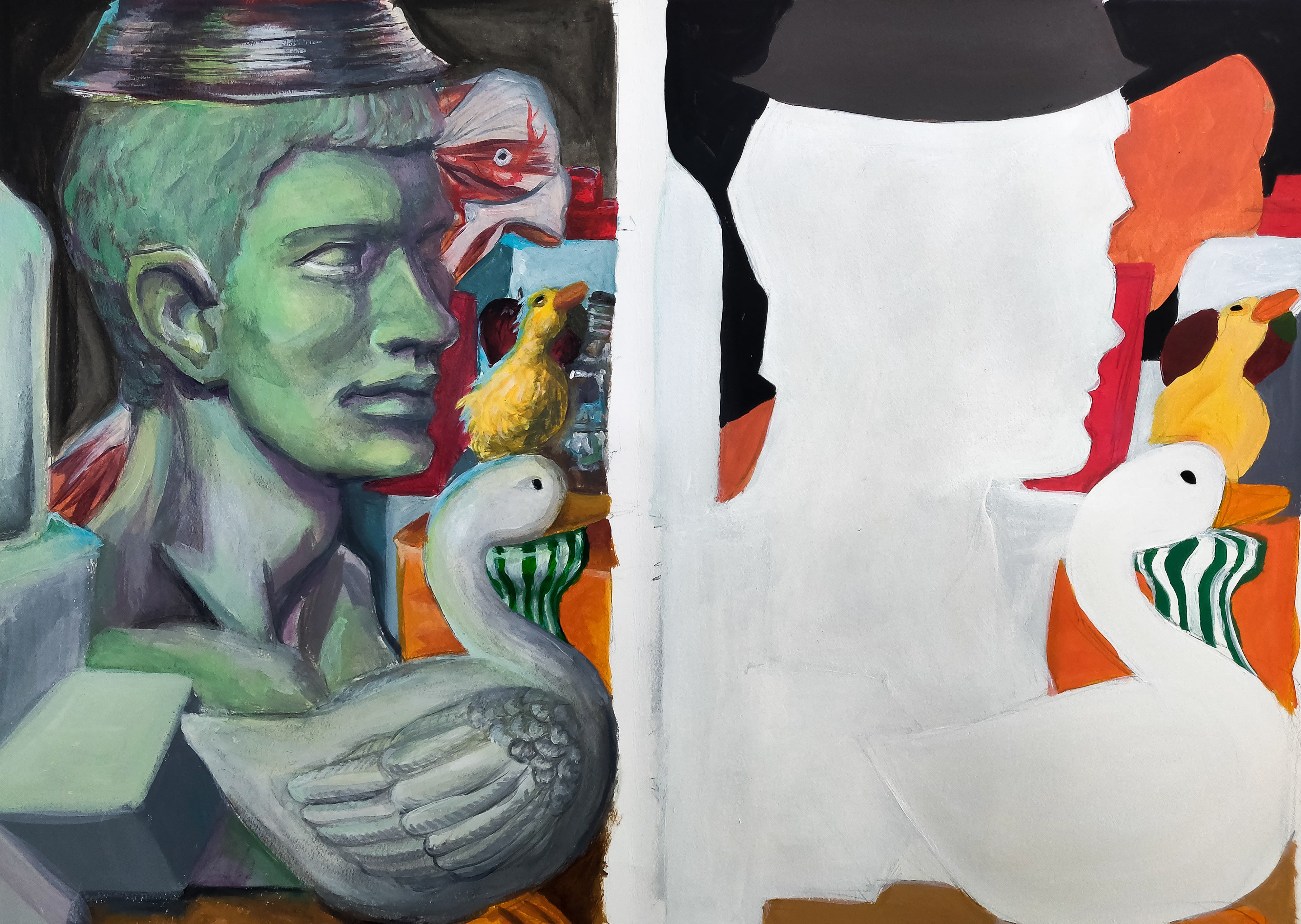 Color Project, acrylic on watercolor paper, Perceptual Studio - ART 2852C - Spring 23 