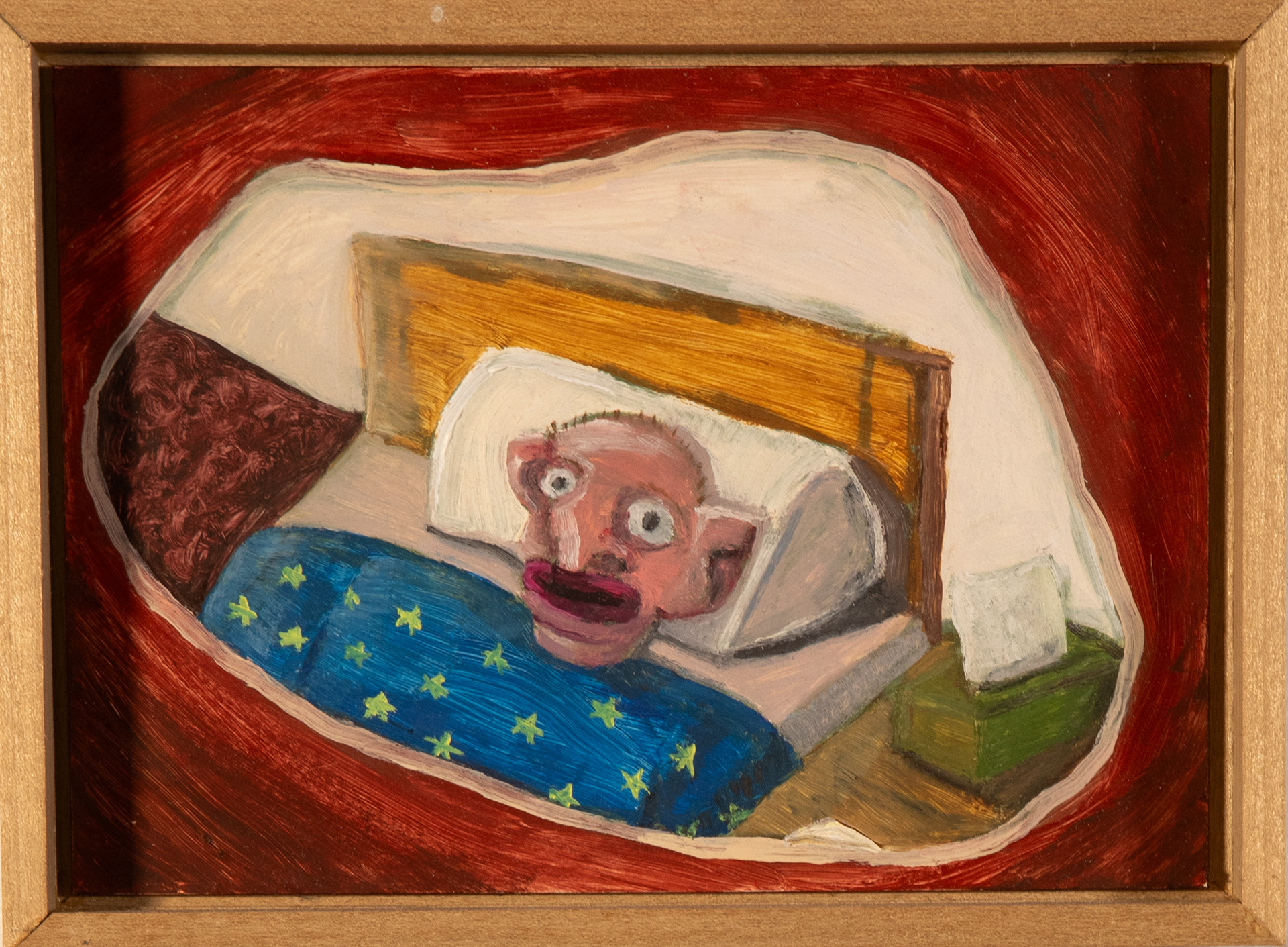 Breaktime, oil on panel, 2023