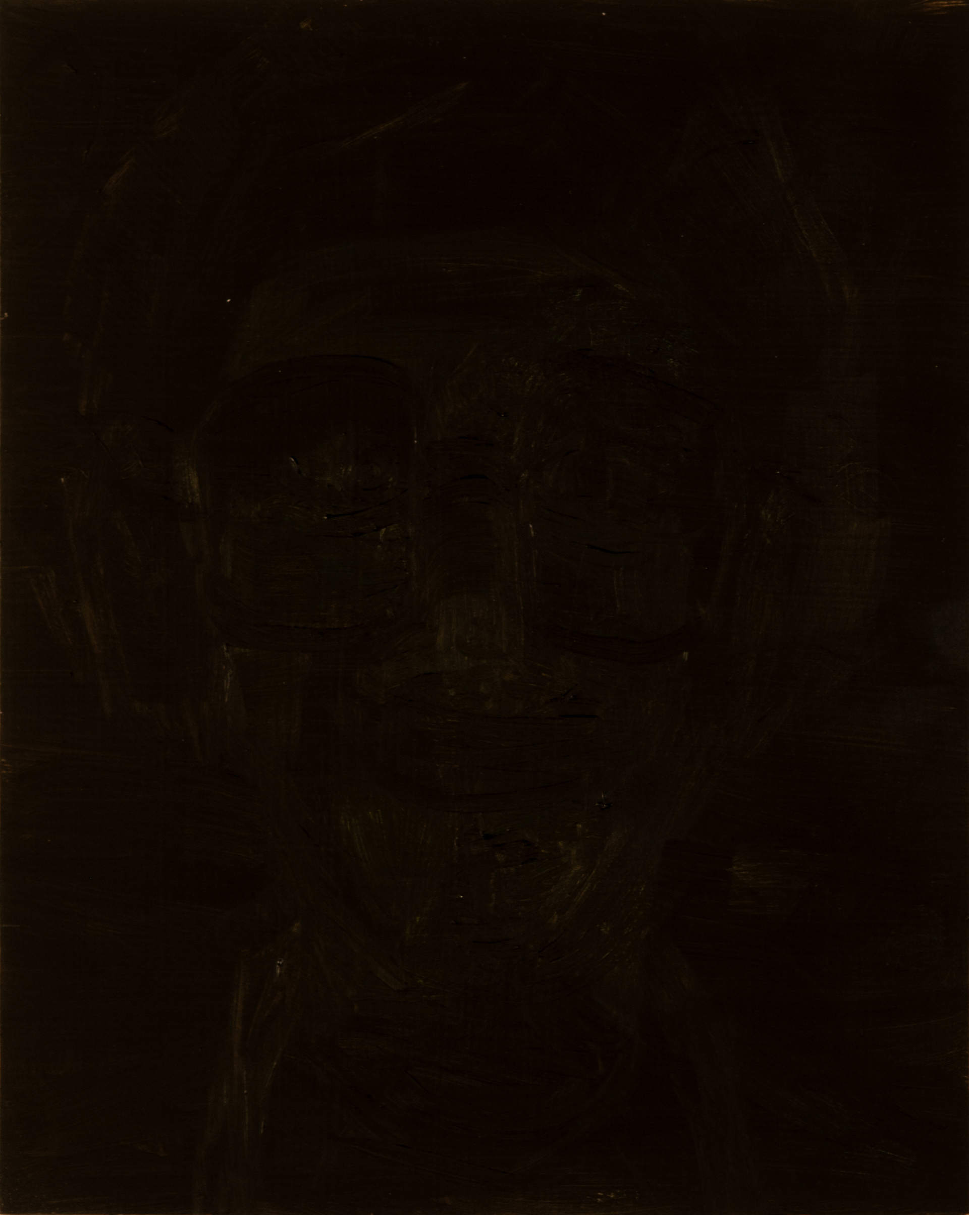 Self Portrait in the Dark, oil on panel, 20232