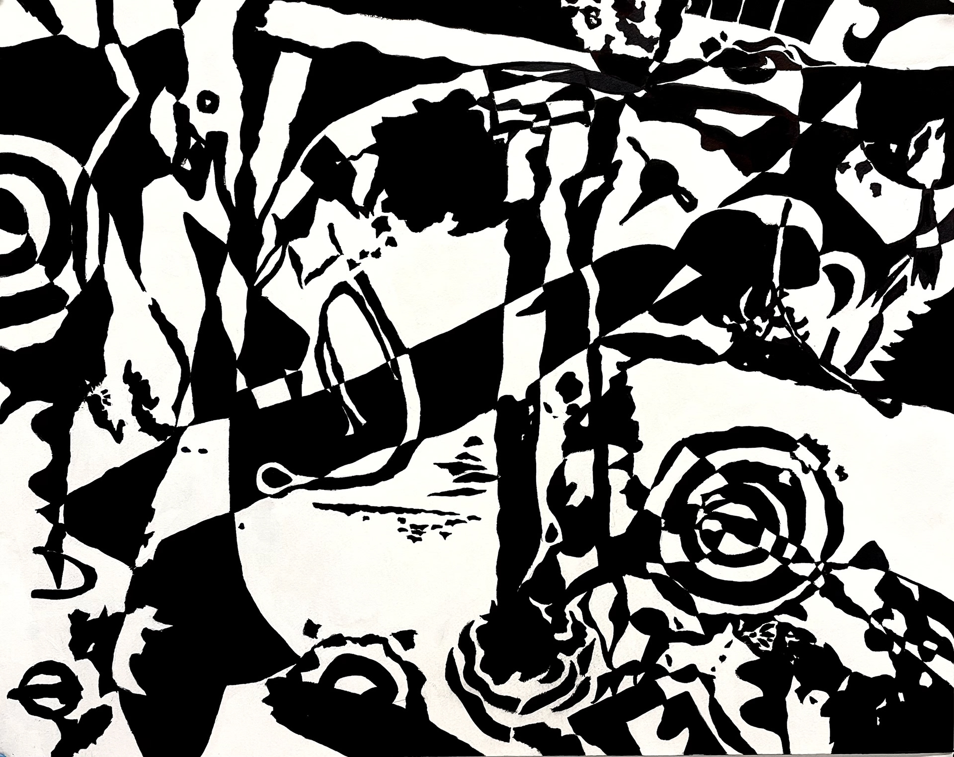 Shape Project, gouache on watercolor paper, Perceptual Studio - ART 2852C - Spring 23 