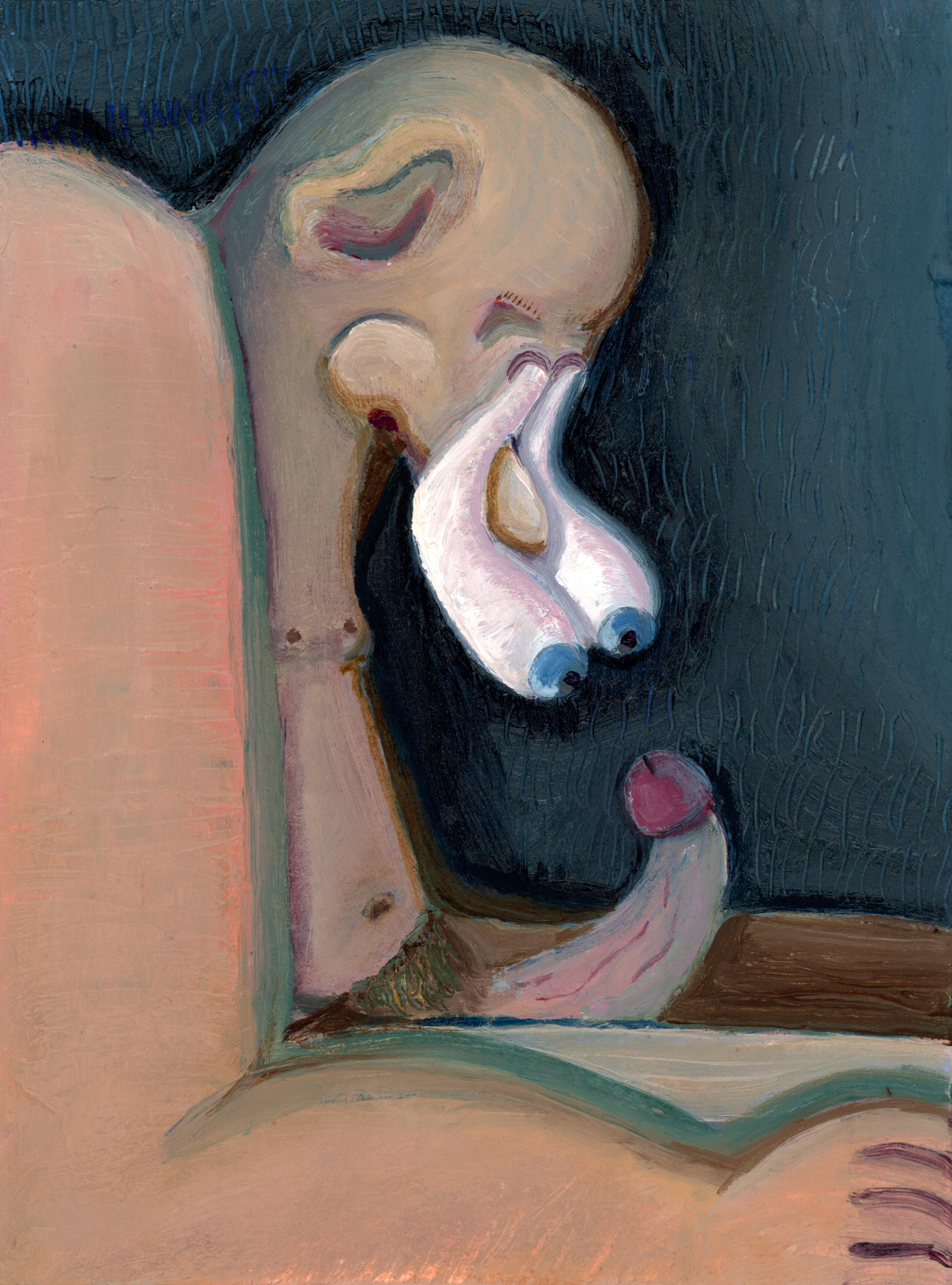 Body Horror 2, oil on paper, 2021