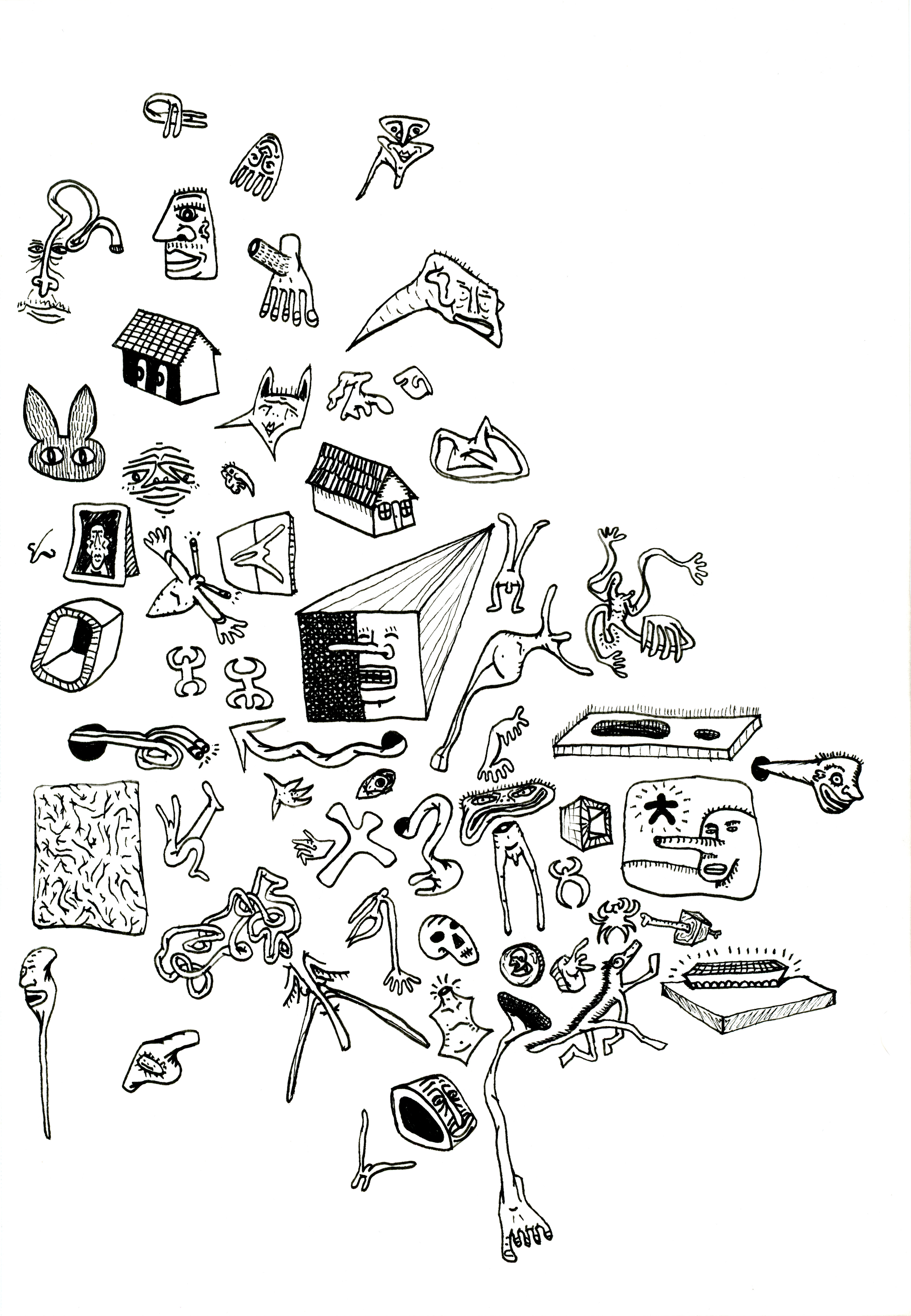 Mind Glyph, ink on paper, 2023