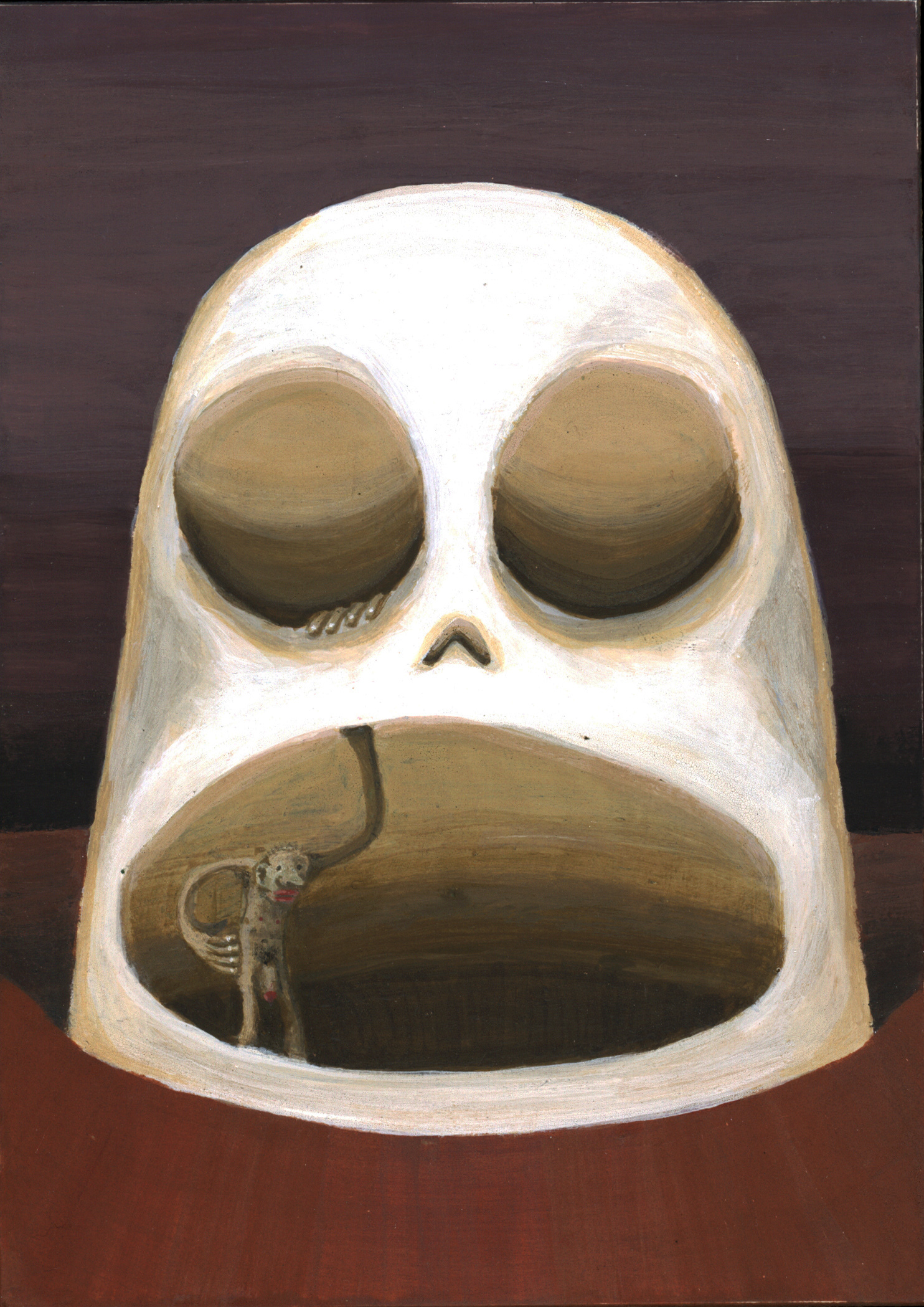 Homunculus Hangout, egg tempera on panel, 2021