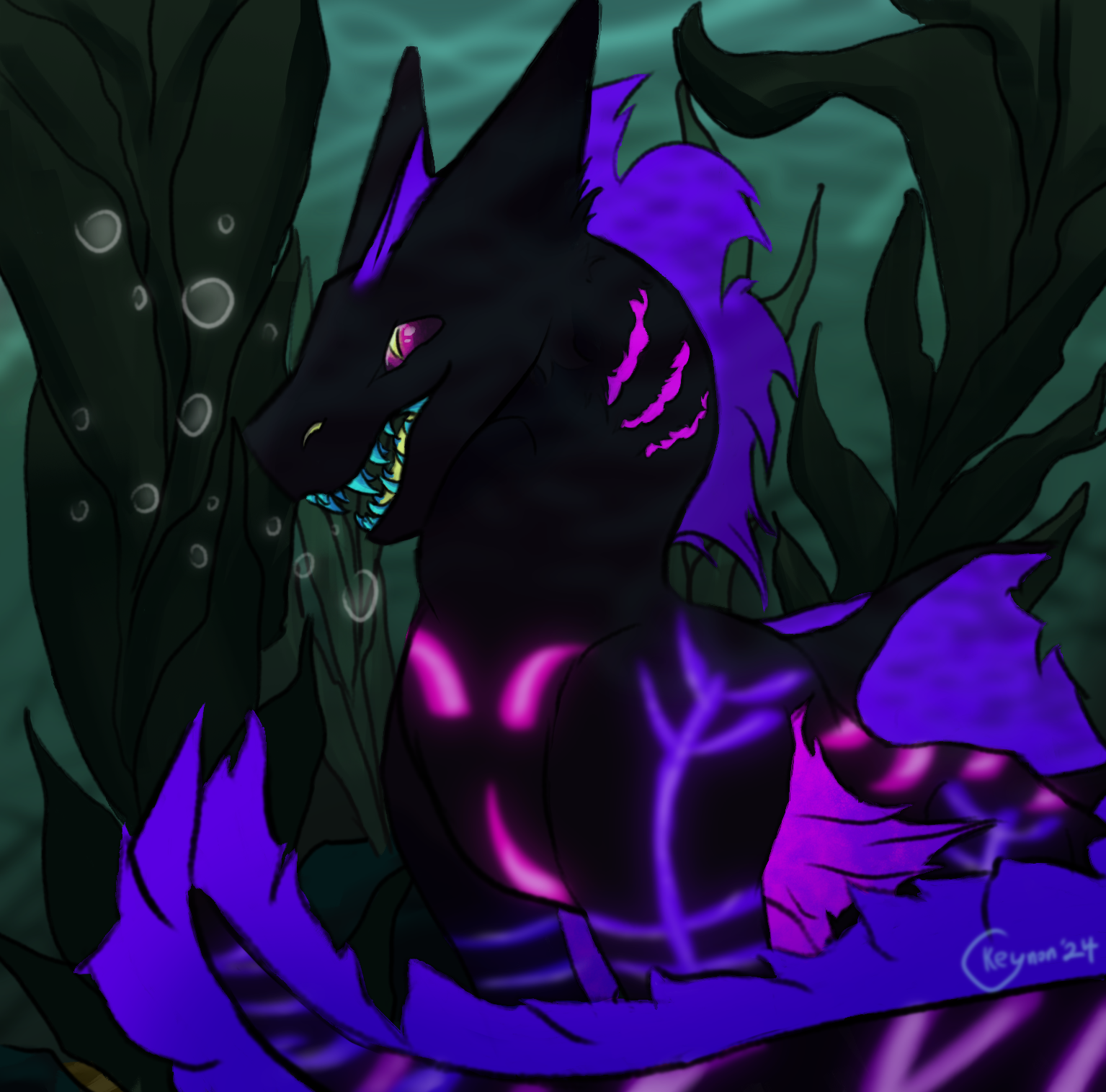 Under the water monster art