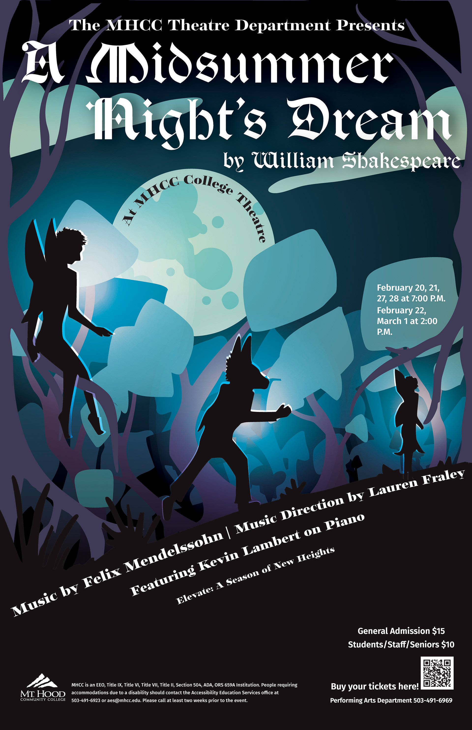 Final poster, A Midsummer Night's Dream for MHCC